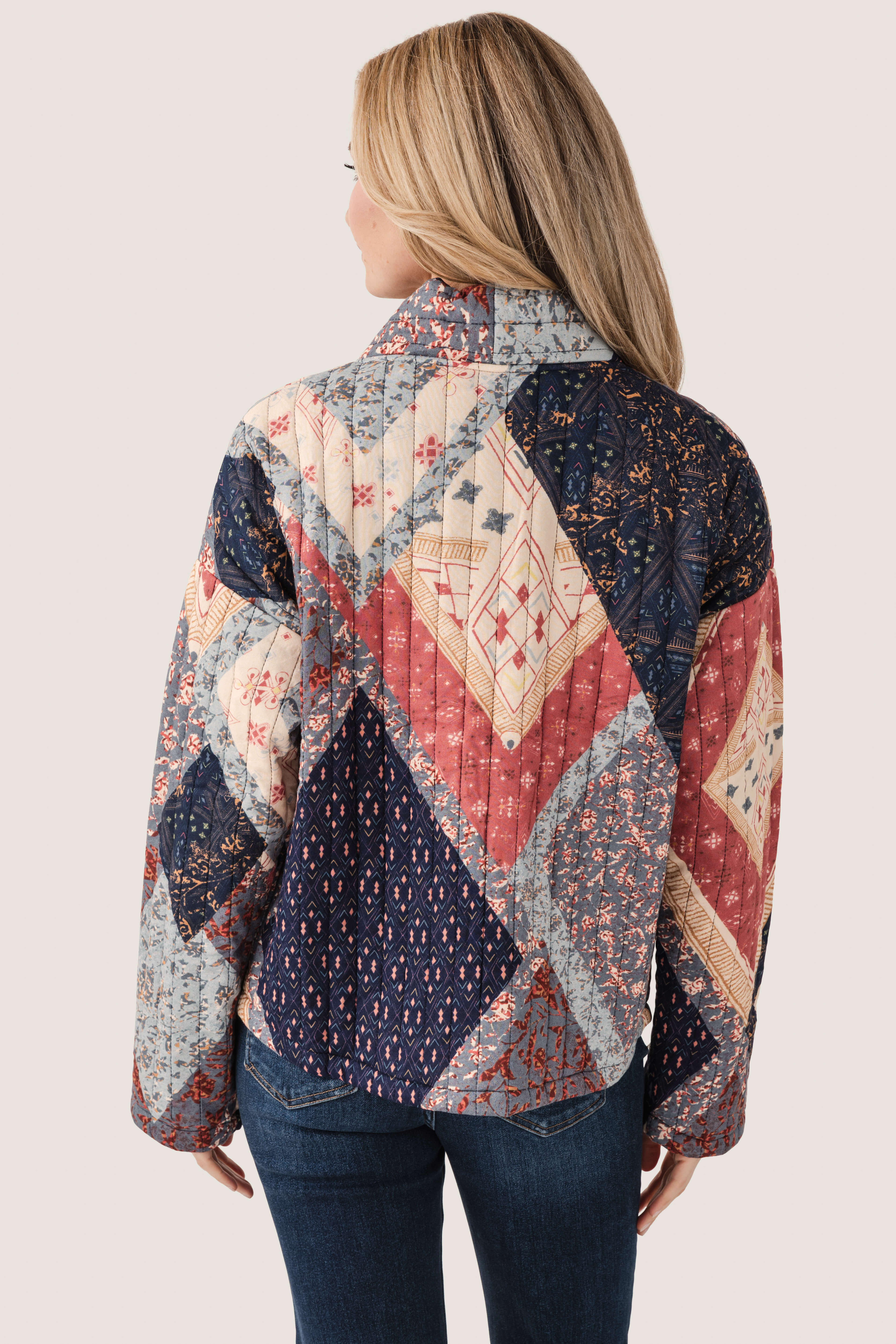 En Creme Mixed Print Jacket