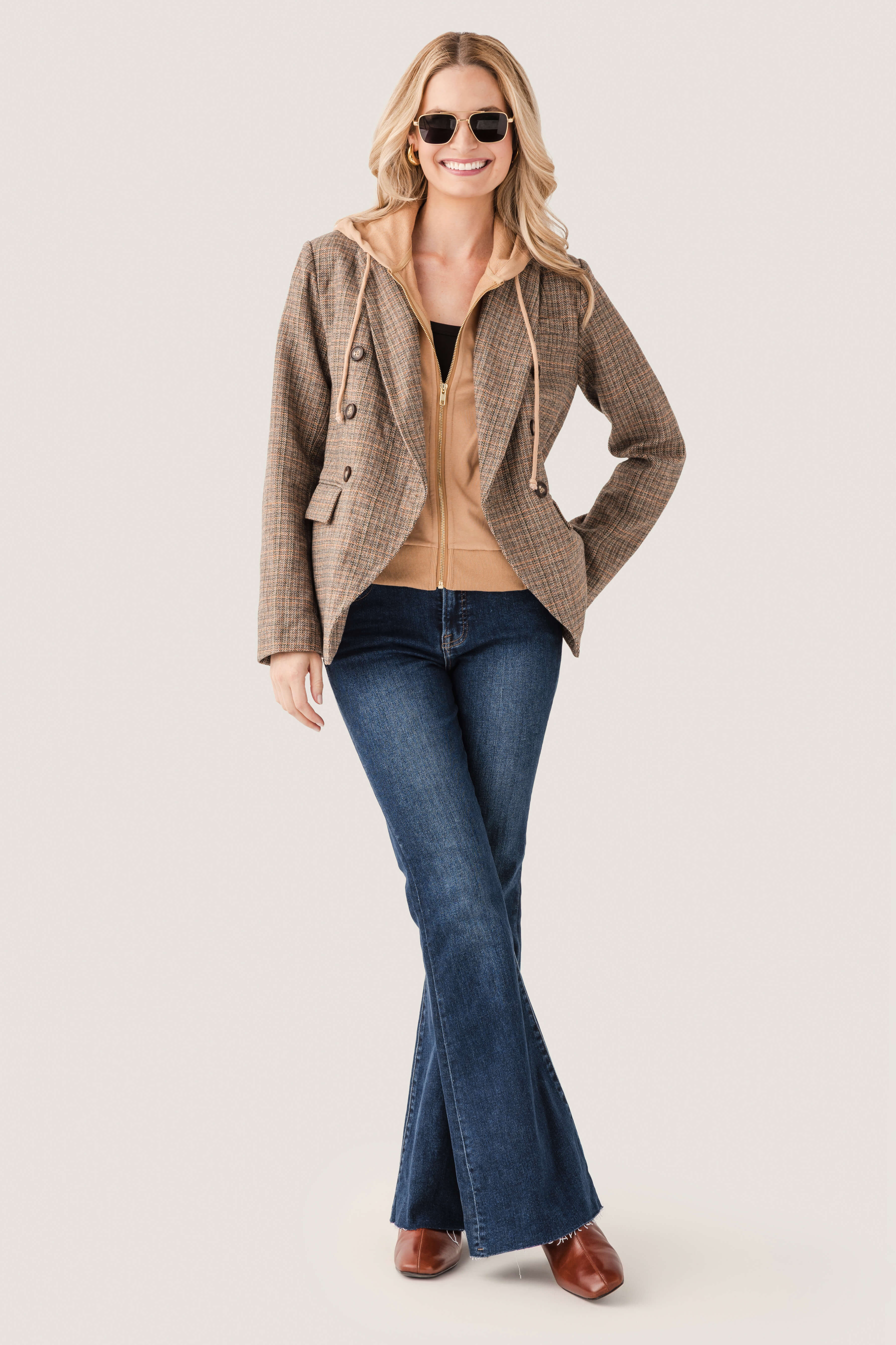 Fate Hooded Double Breasted Blazer