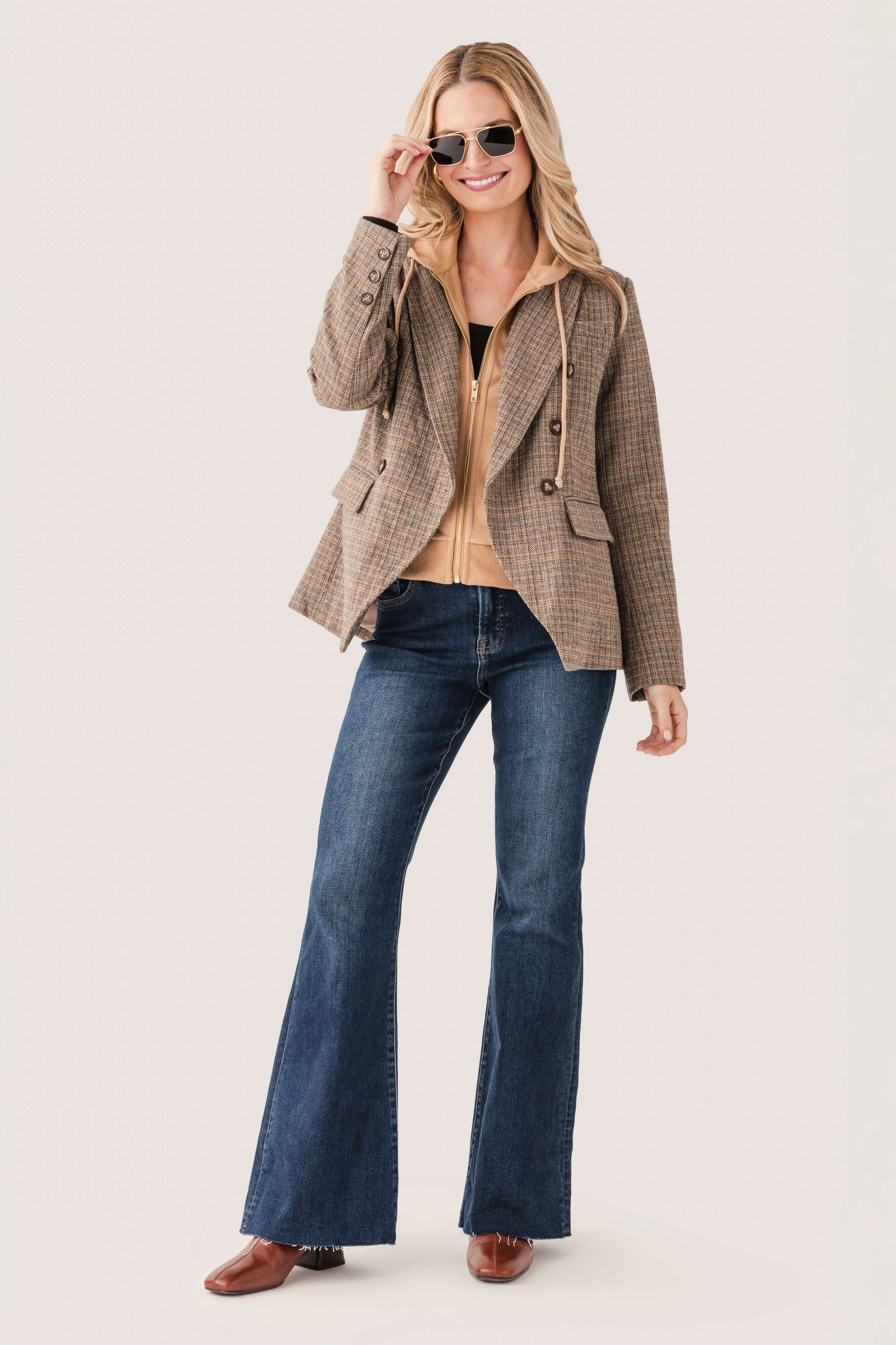 Fate Hooded Double Breasted Blazer