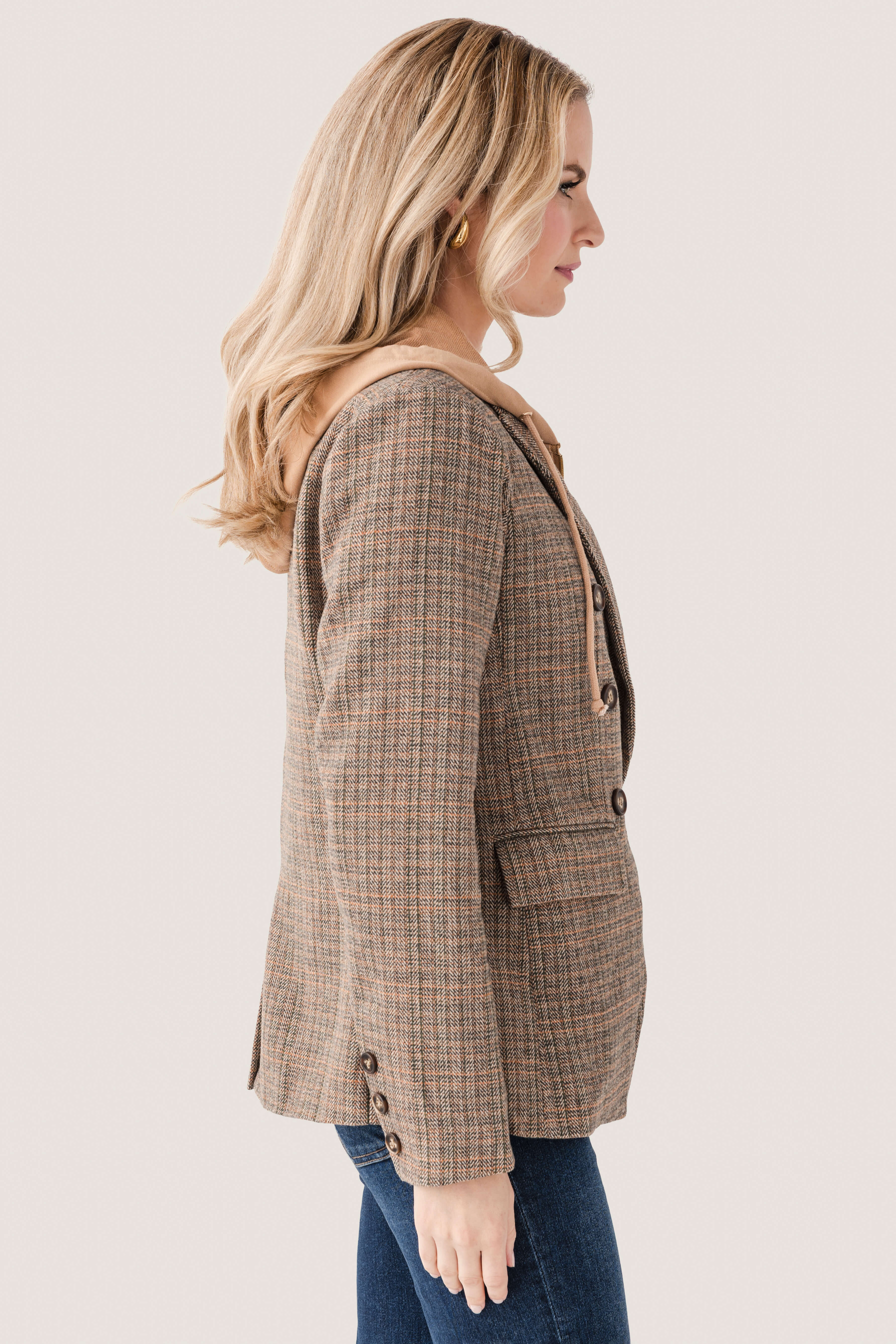 Fate Hooded Double Breasted Blazer