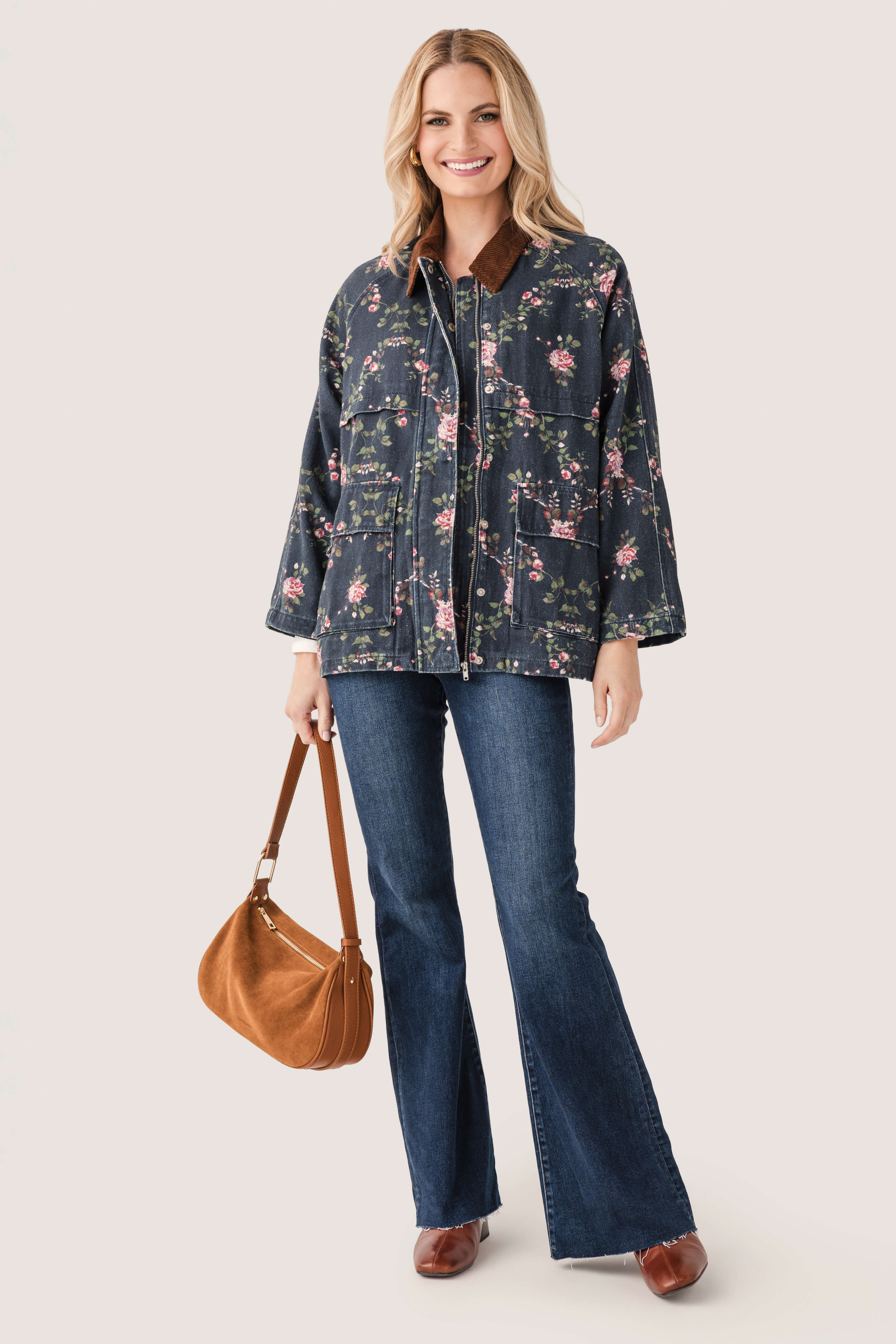 Raisonnel Floral Printed Utility Jacket