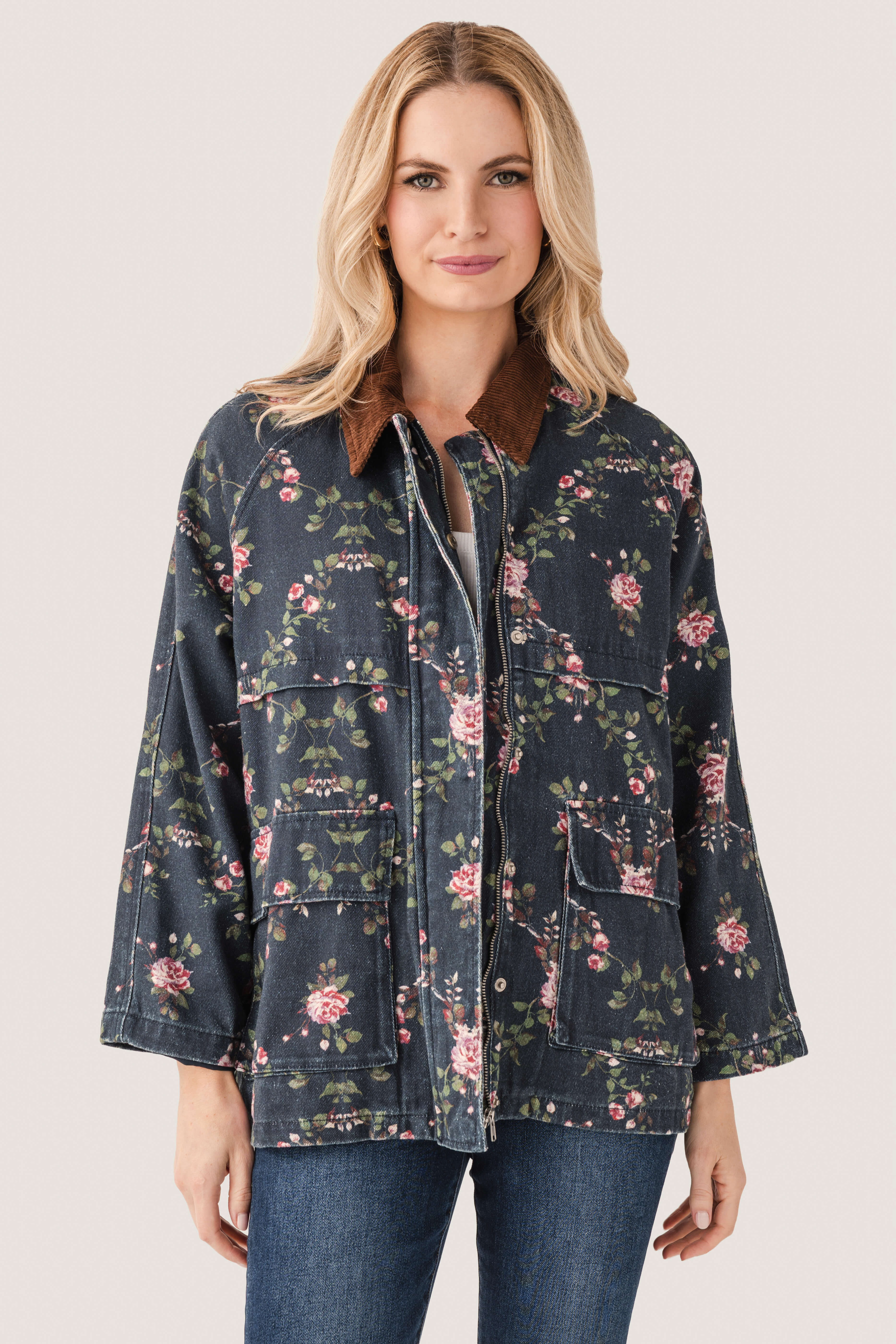 Raisonnel Floral Printed Utility Jacket