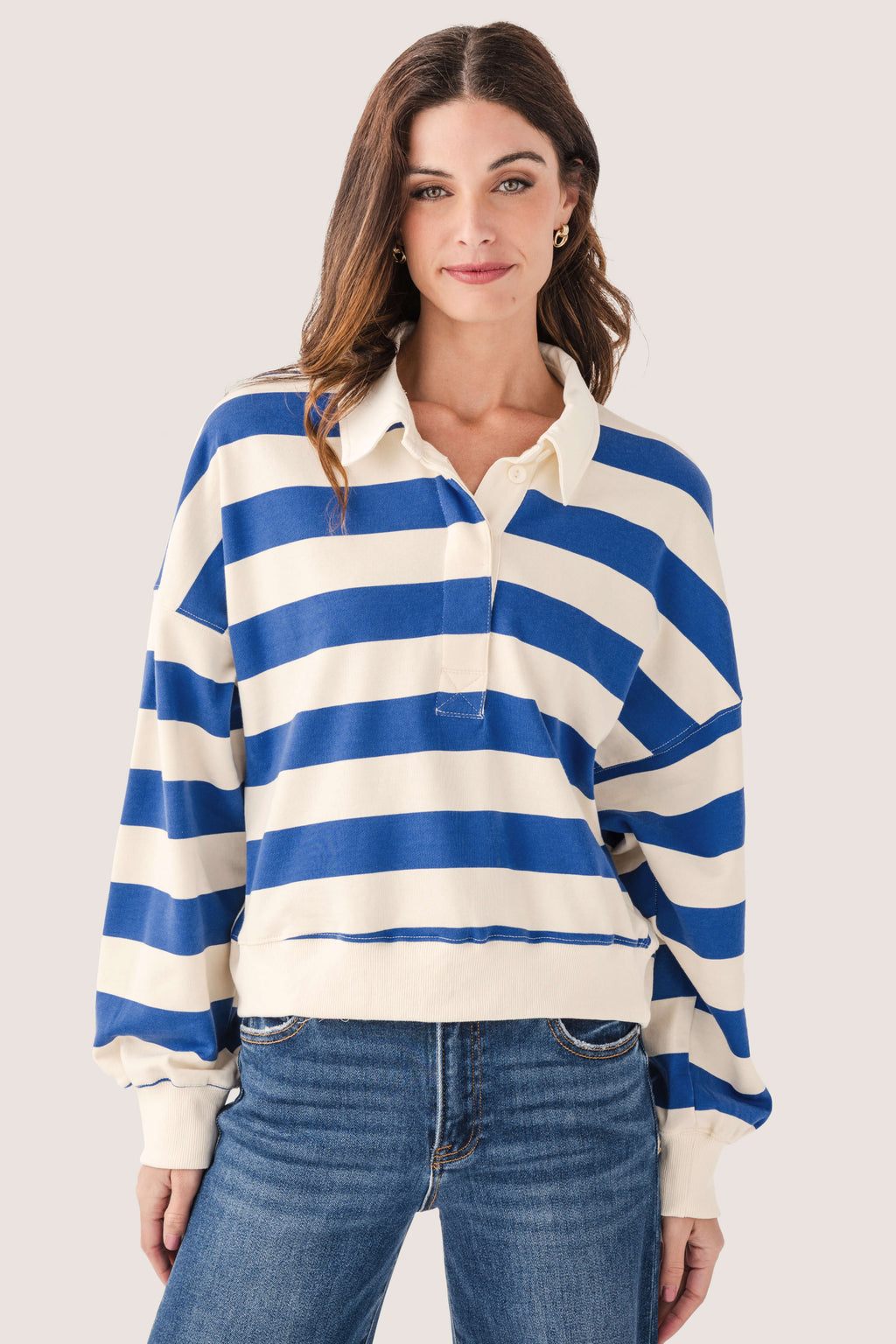 By Together Amerie Striped Collared Top