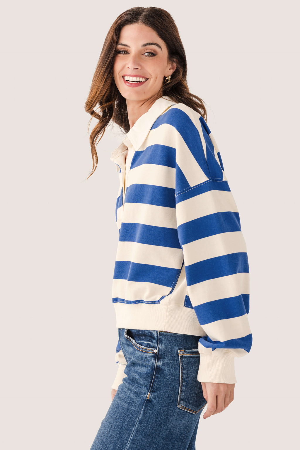 By Together Amerie Striped Collared Top