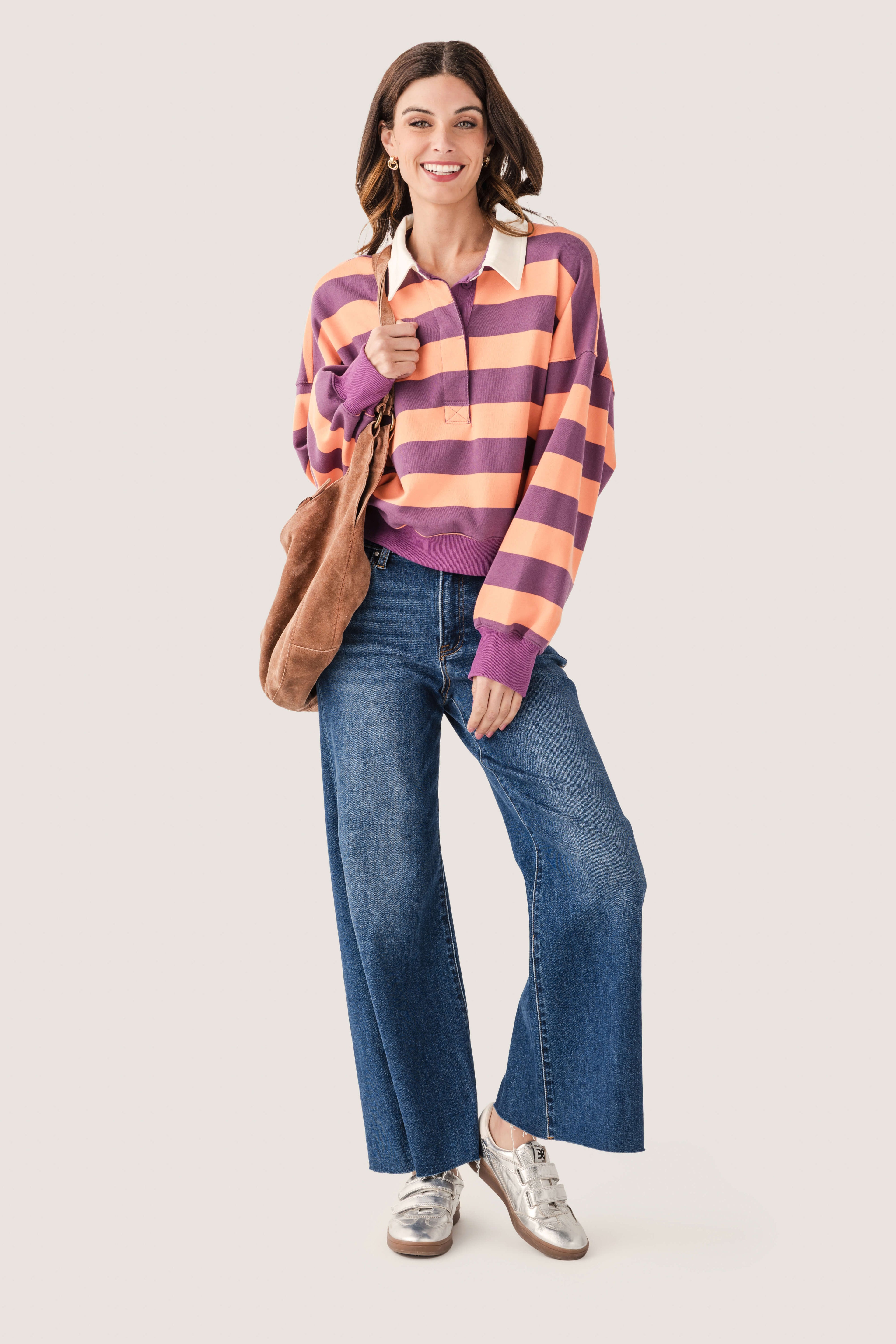 By Together Amerie Striped Collared Top