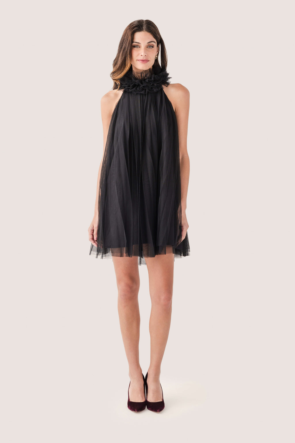 Pinch Tulle Halter Mini Dress – Social Threads