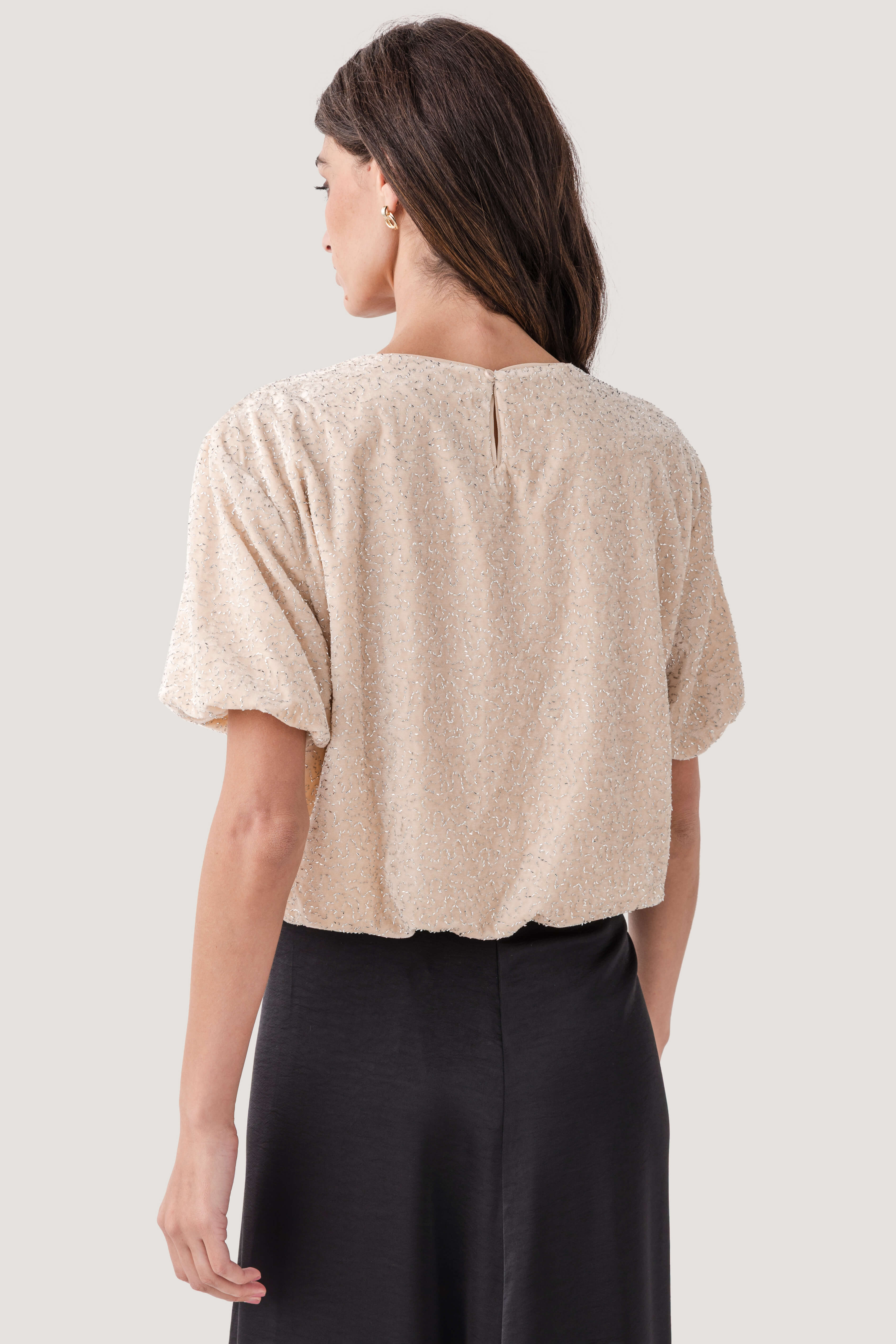 By Together Beccare Sequin Bubble Hem Top