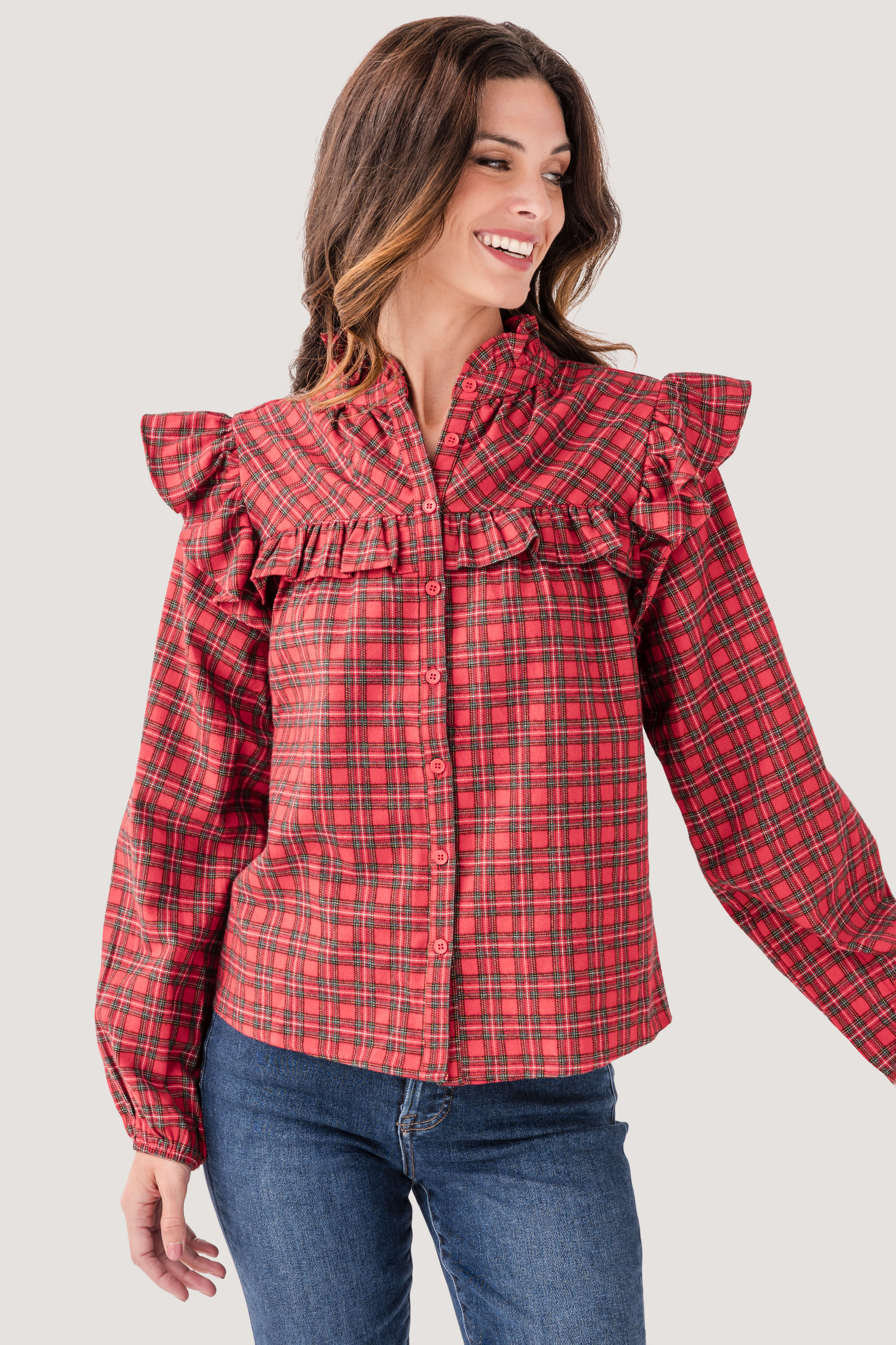 Fate Plaid Ruffle Top – Social Threads