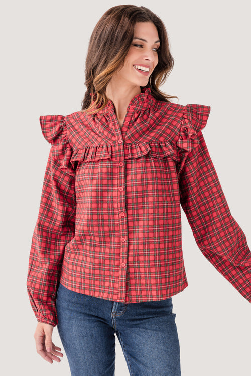 Fate Plaid Ruffle Top
