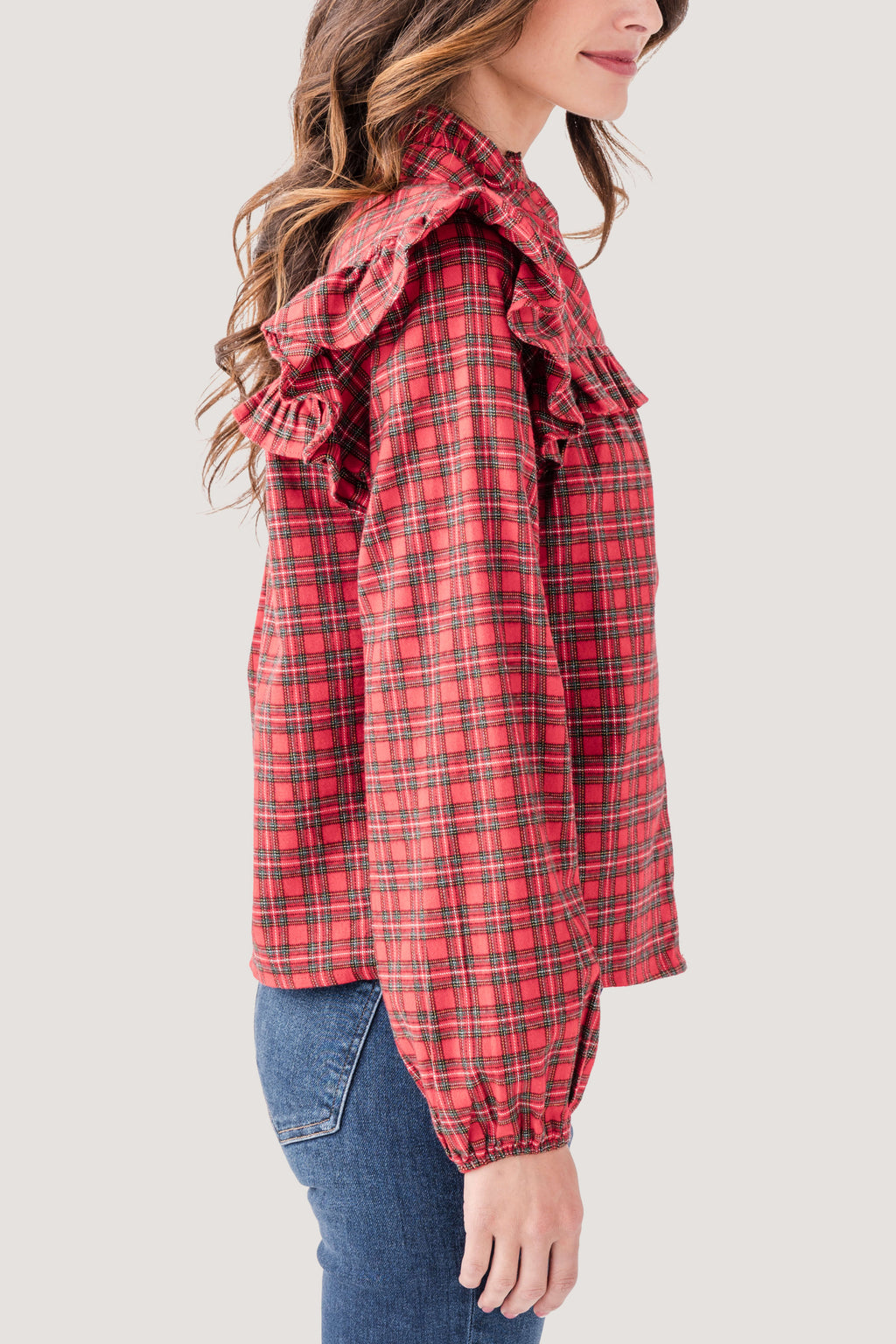 Fate Plaid Ruffle Top