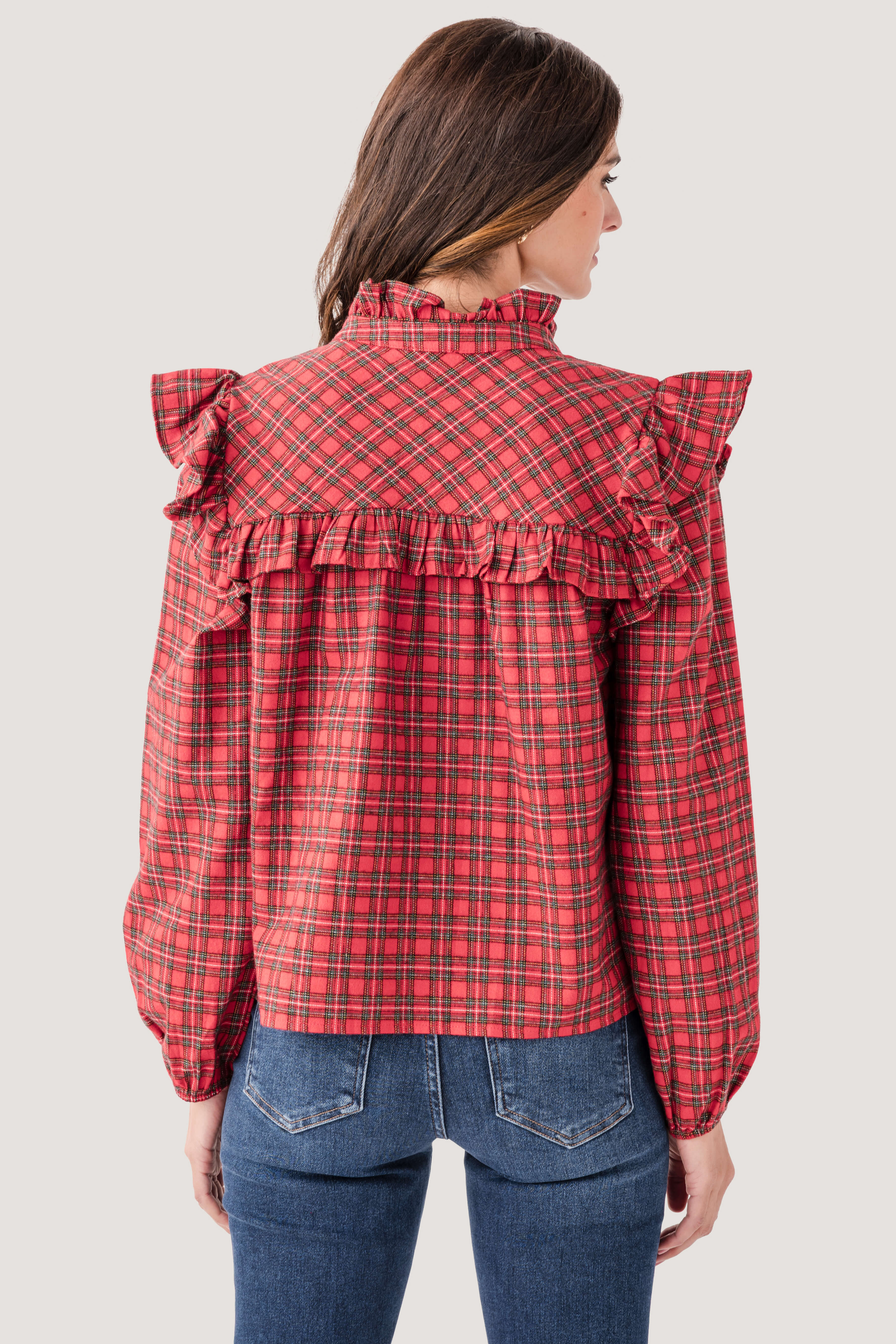 Fate Plaid Ruffle Top