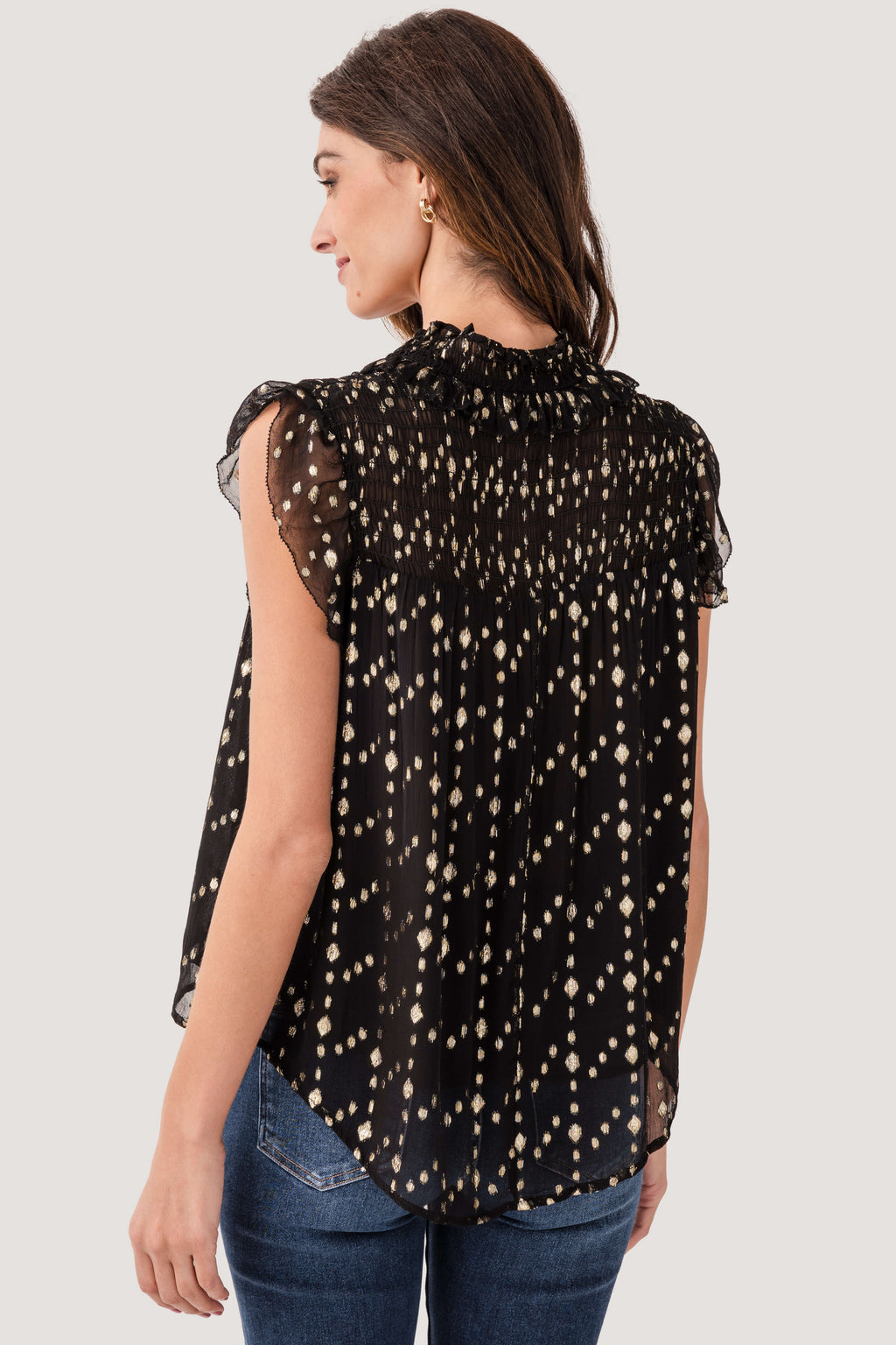 Elan Lurex Short Sleeve Top