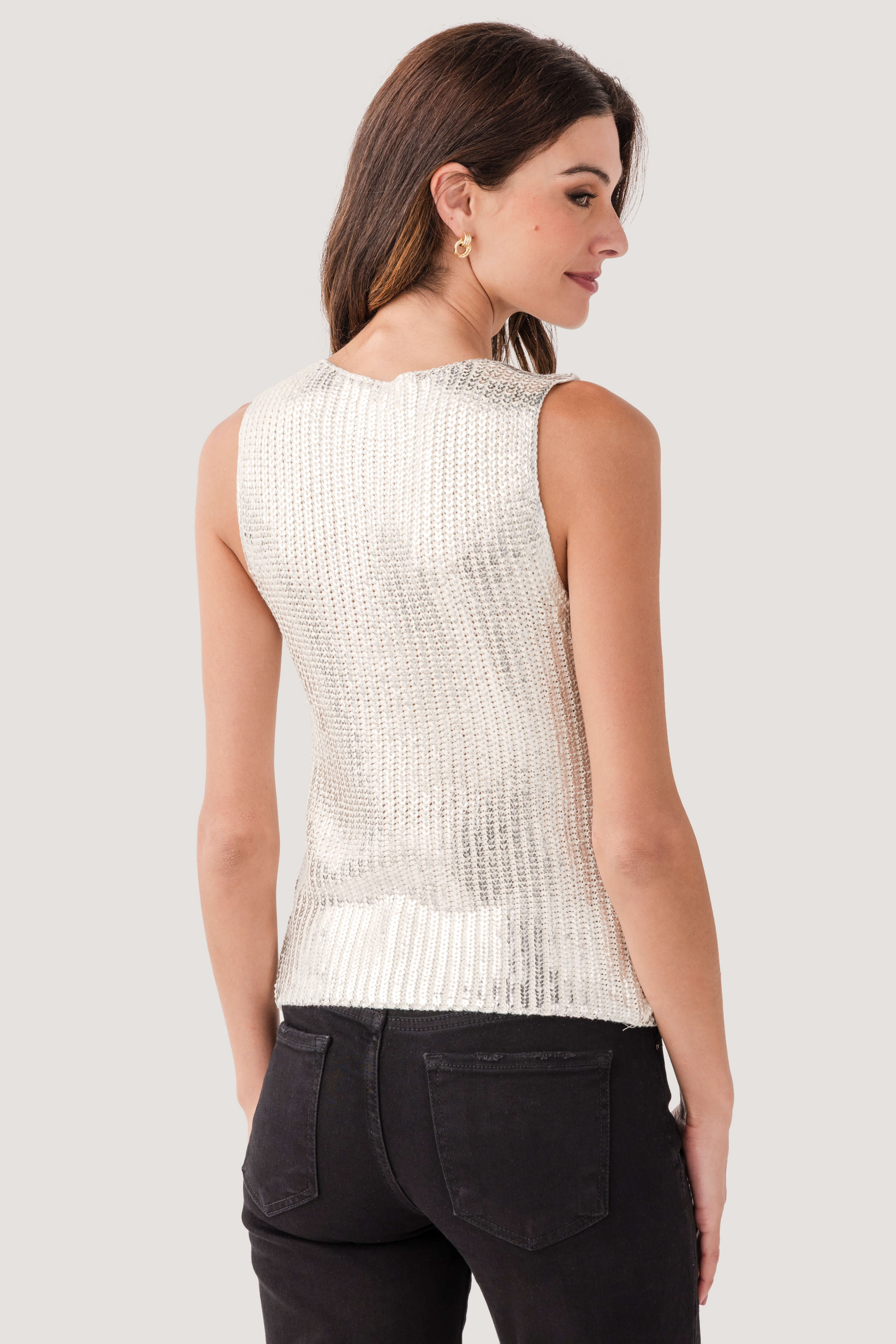 Elan Lurex Knit Sleeveless Top