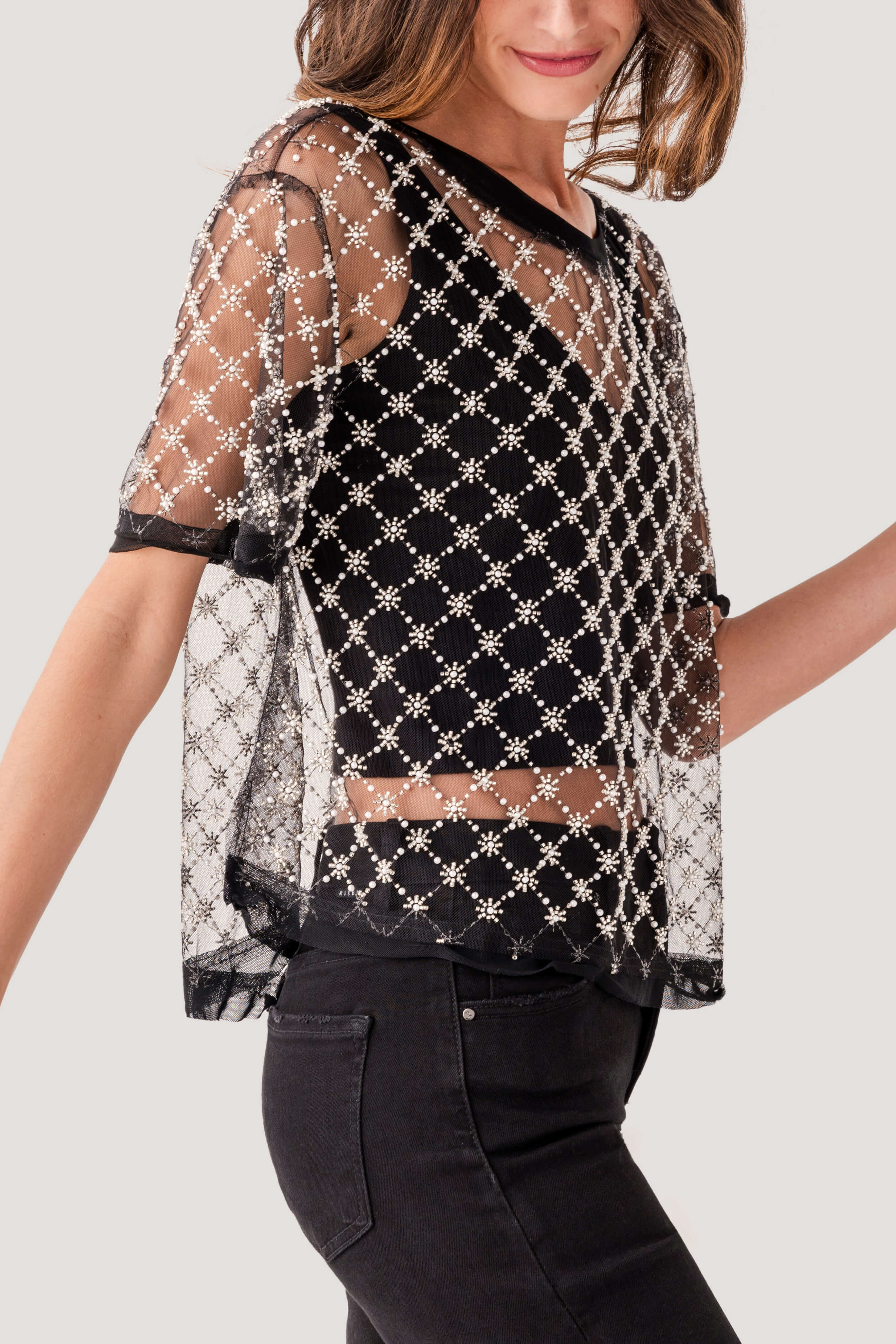 Free People Loir Embellished Knit Top