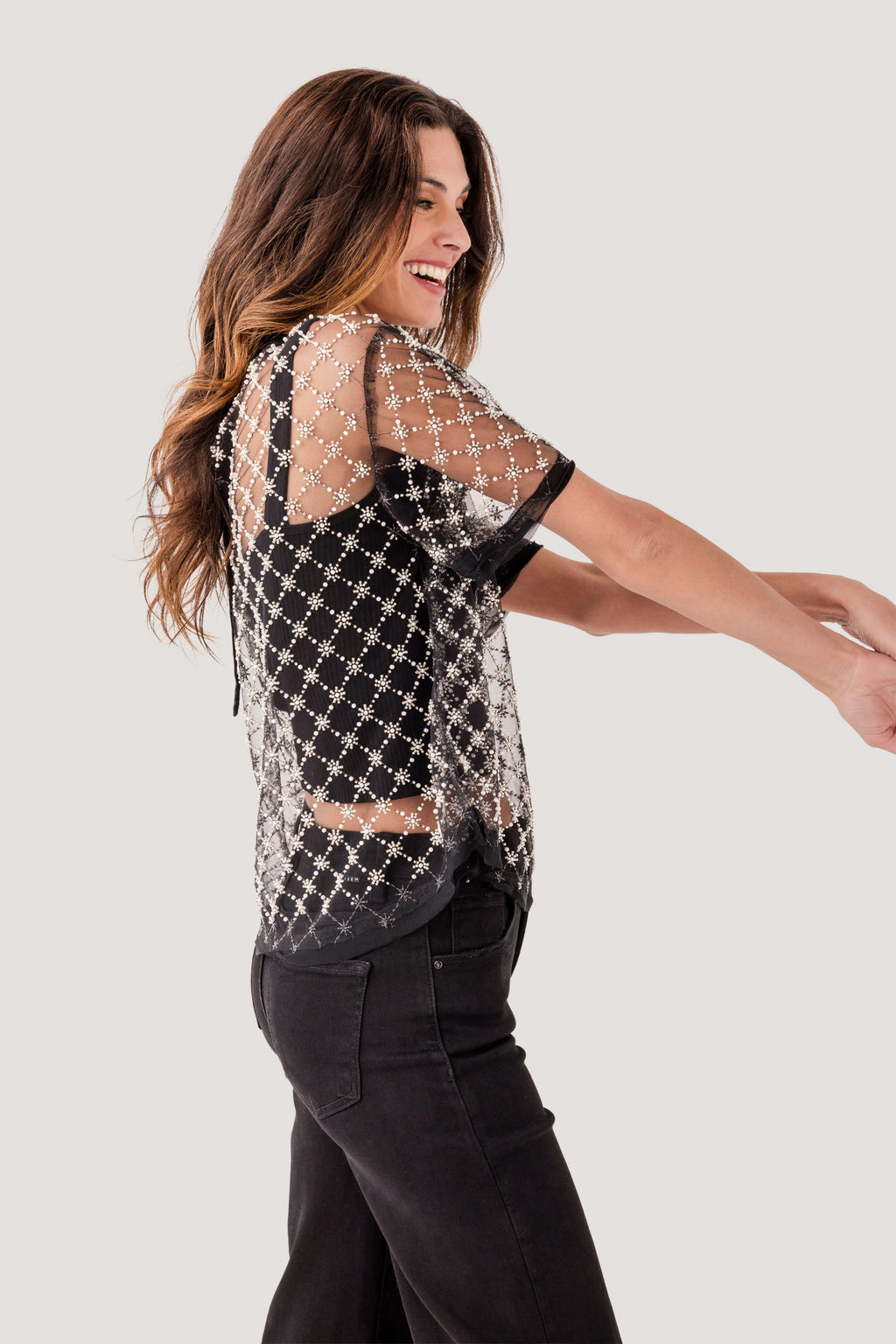 Free People Loir Embellished Knit Top