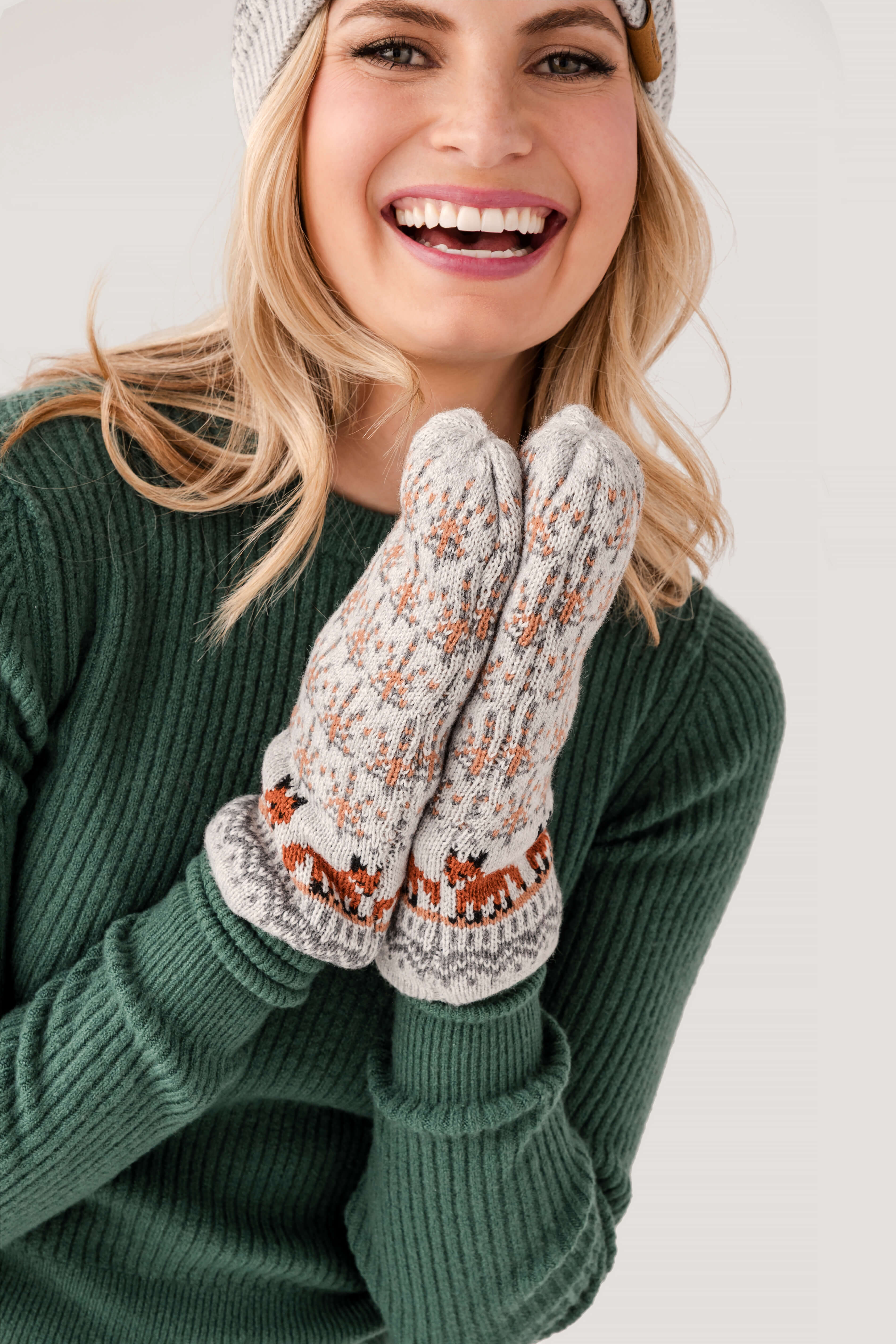 Panache Fox Pattern Mittens