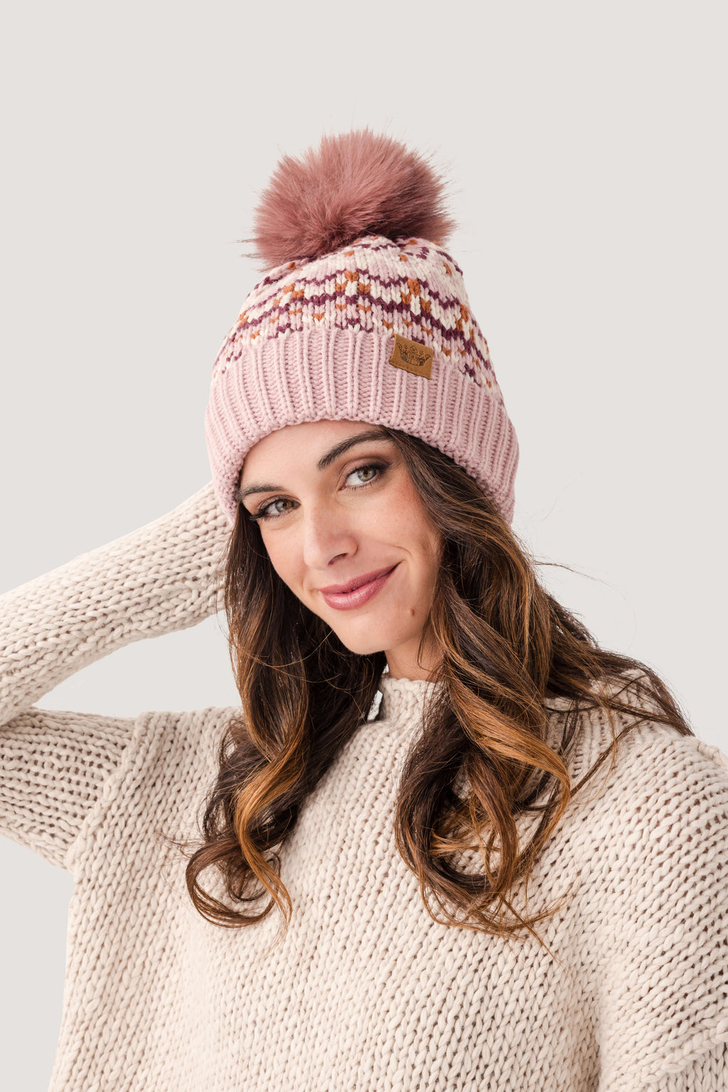 Panache Patterned Pom Hat