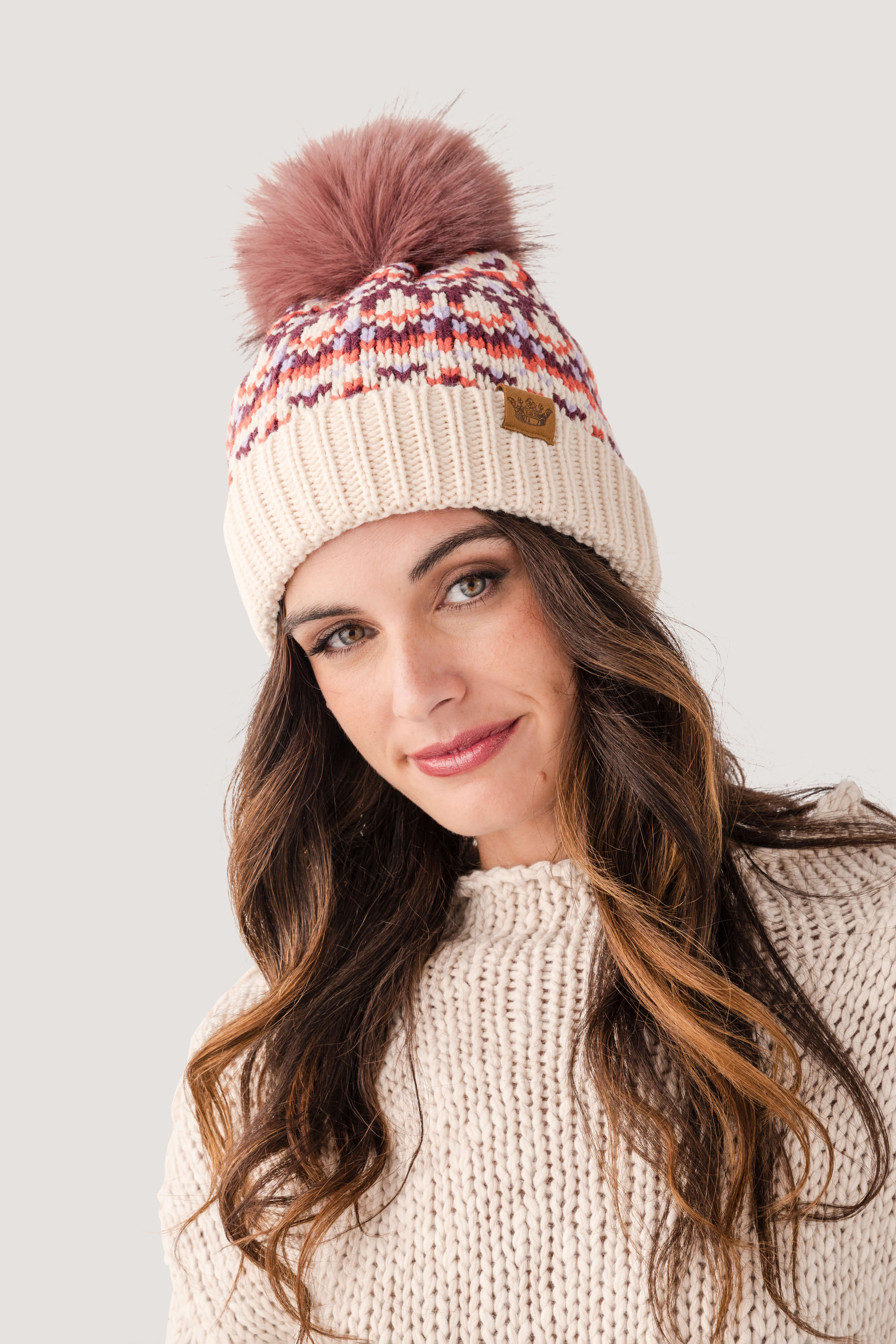 Panache Patterned Pom Hat
