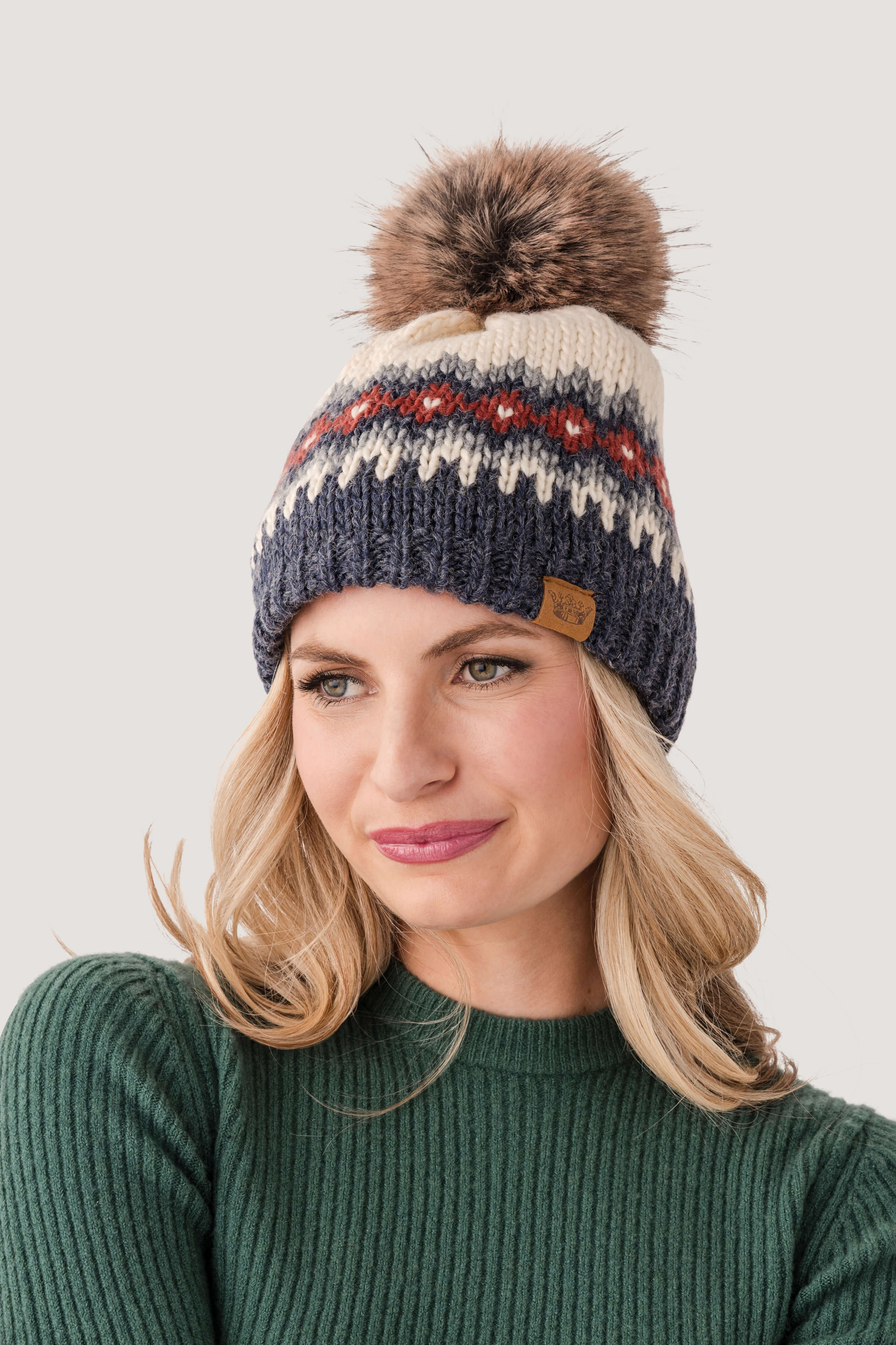 Panache Patterned Pom Hat