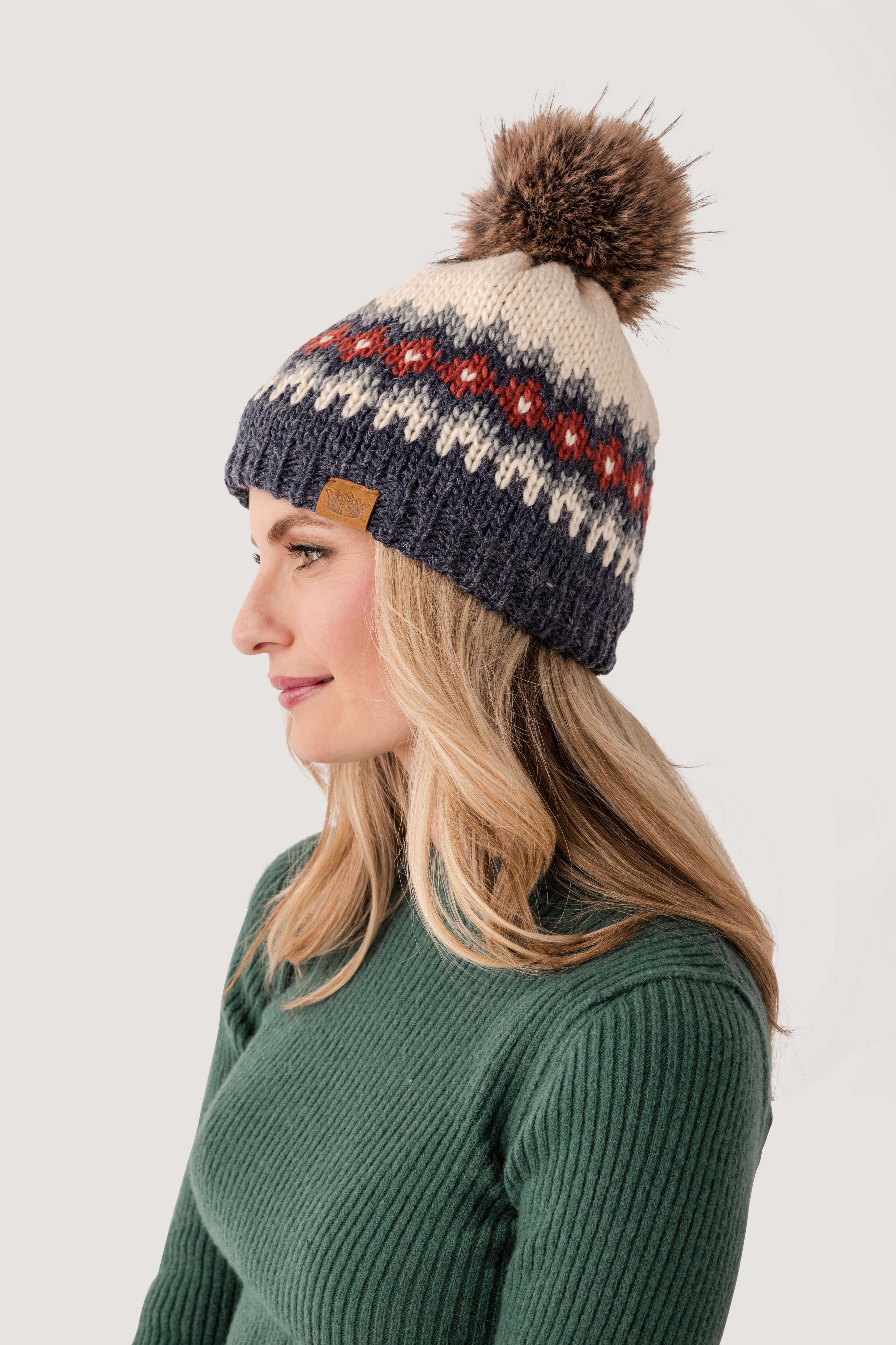 Panache Patterned Pom Hat