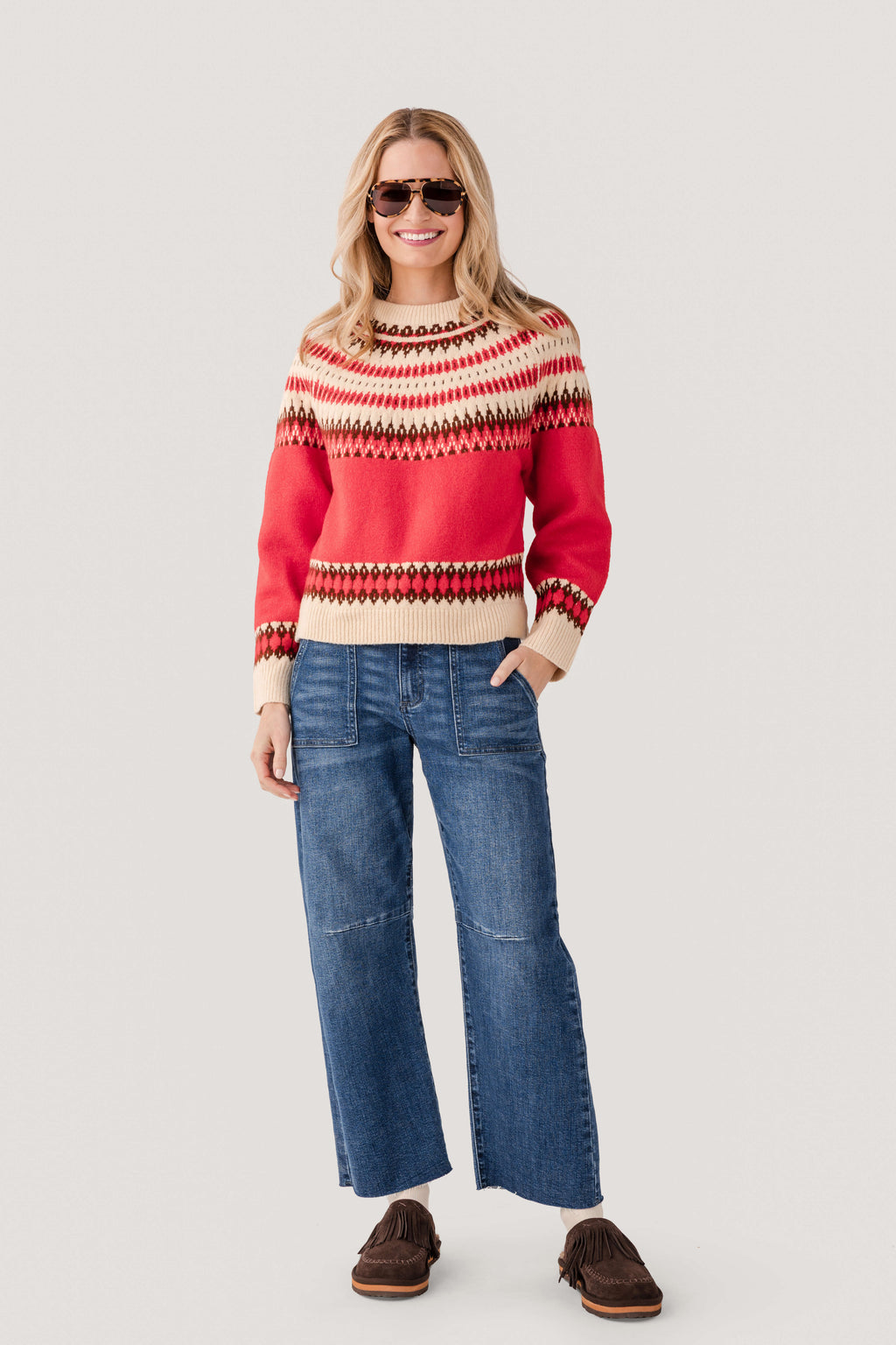 Raisonnel Fair Isle Crewneck Sweater