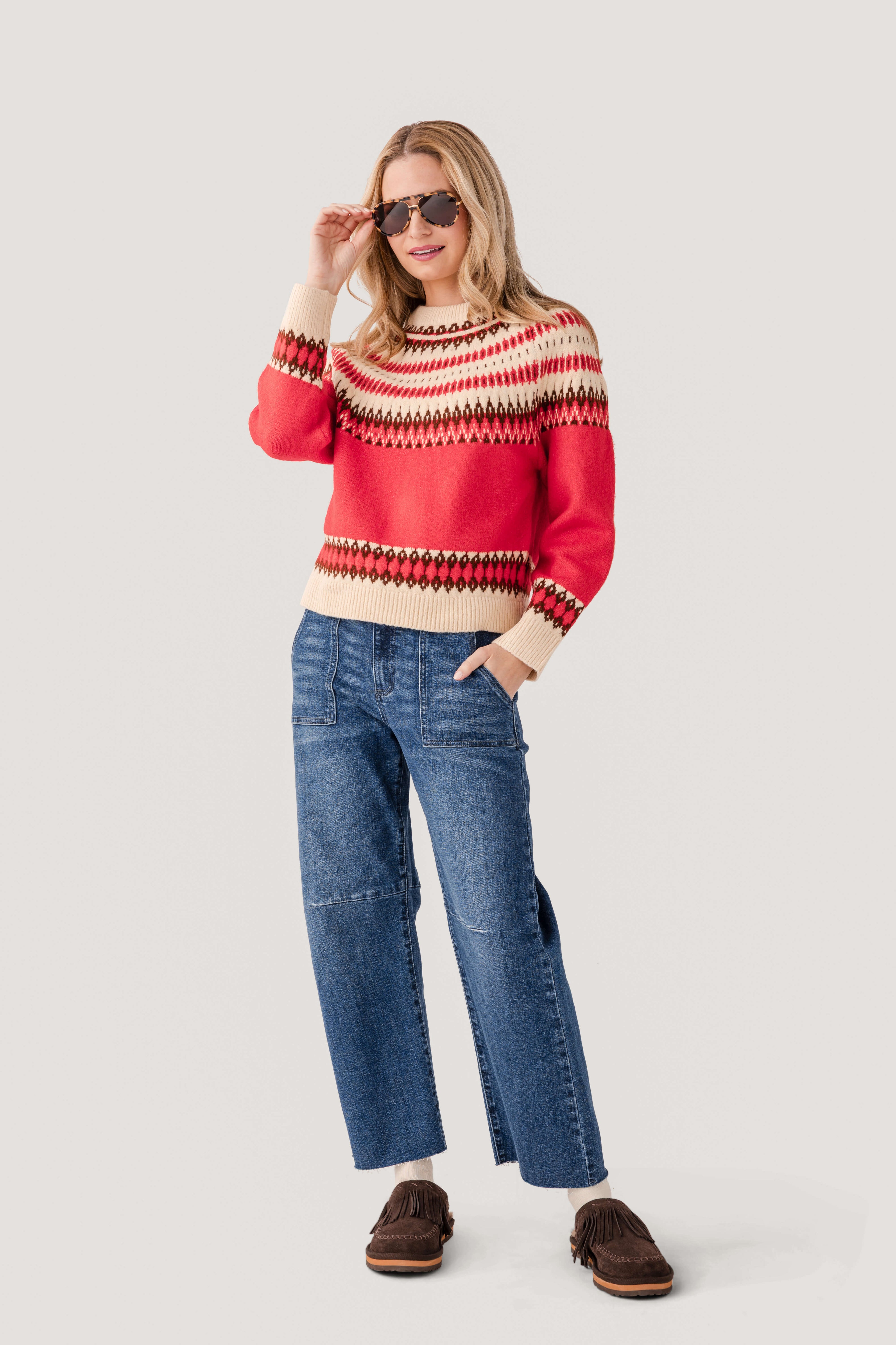 Raisonnel Fair Isle Crewneck Sweater