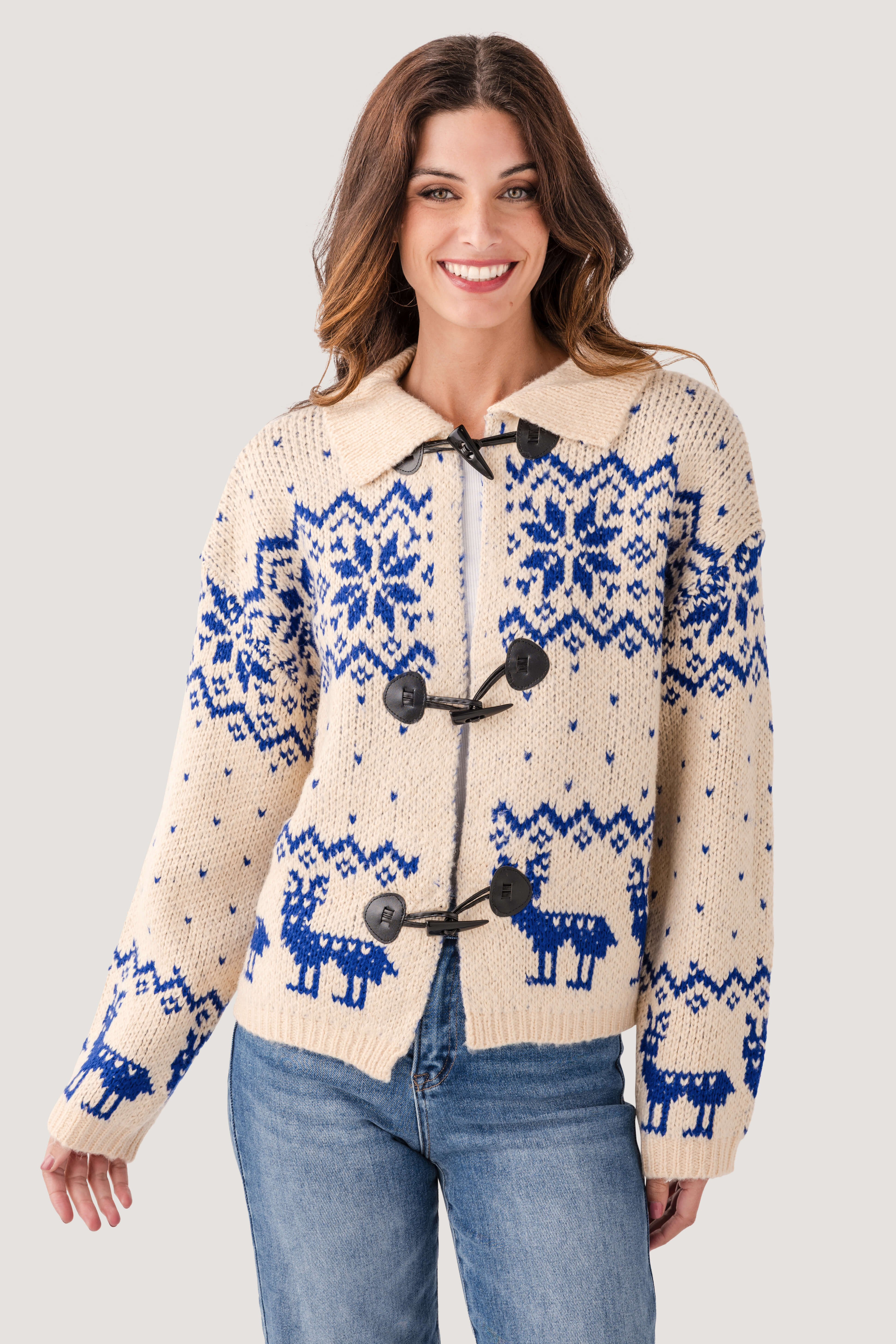 Bailey Rose Fair Isle Toggle Cardigan – Social Threads