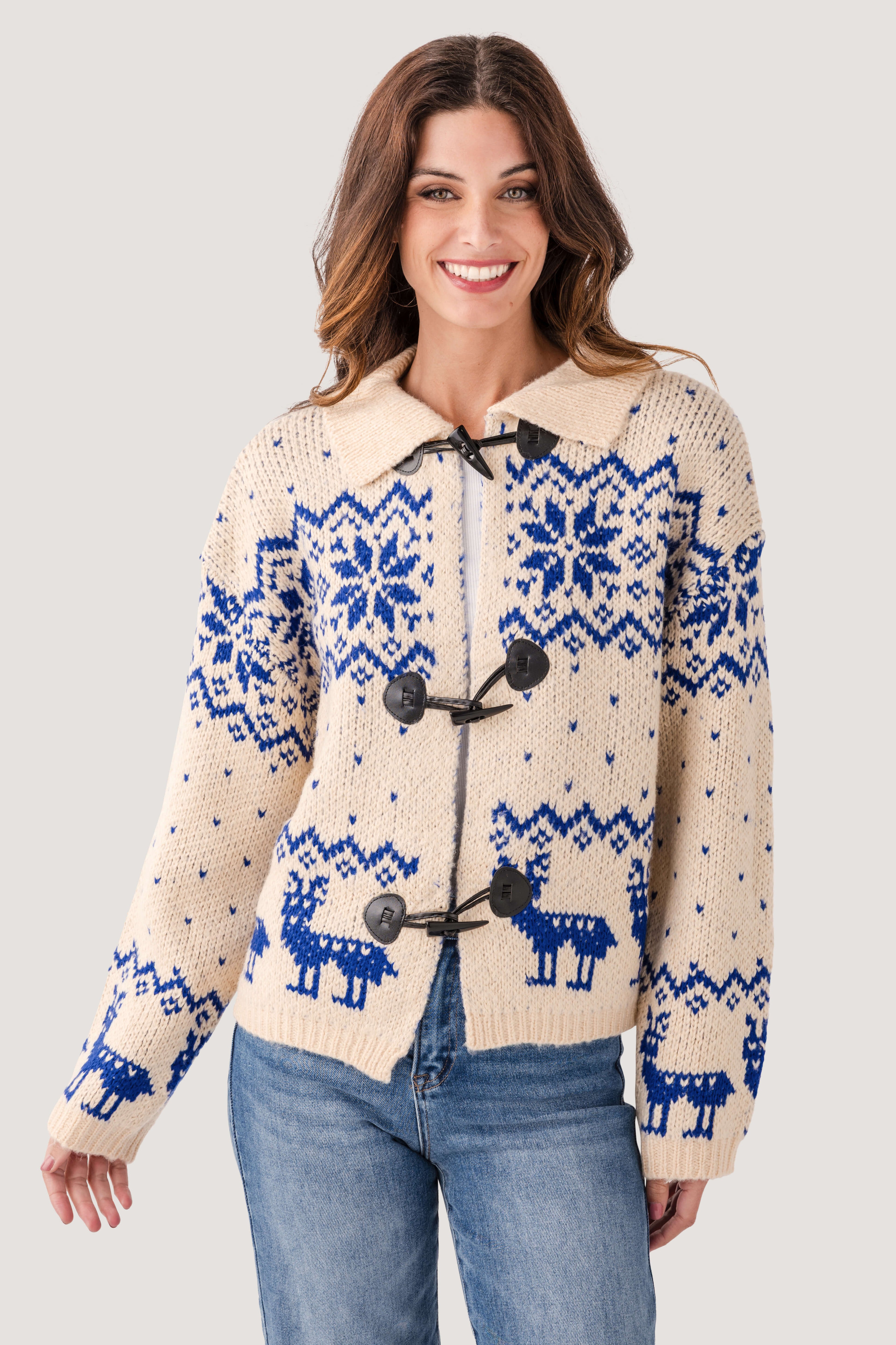 Bailey Rose Fair Isle Toggle Cardigan