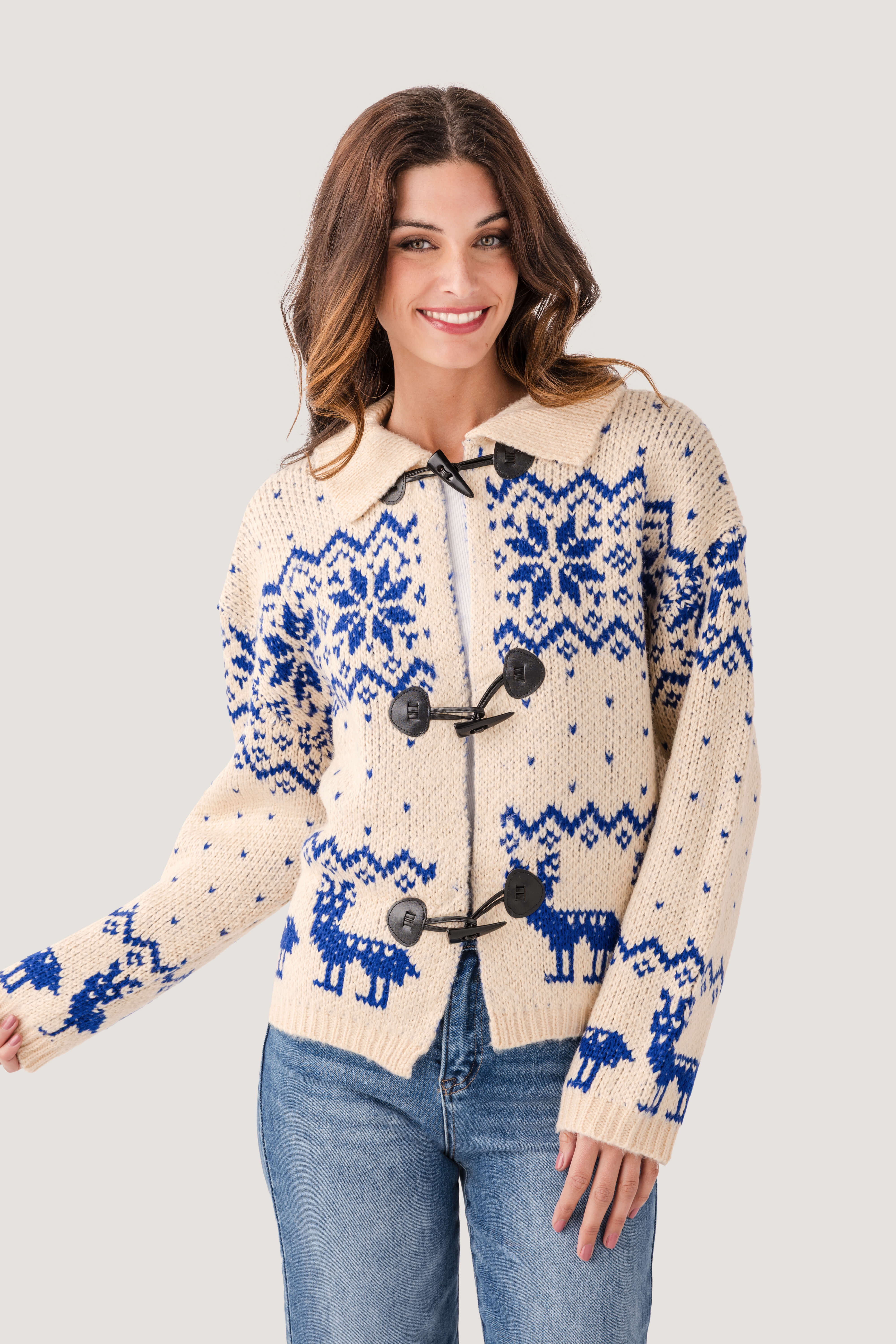 Bailey Rose Fair Isle Toggle Cardigan – Social Threads