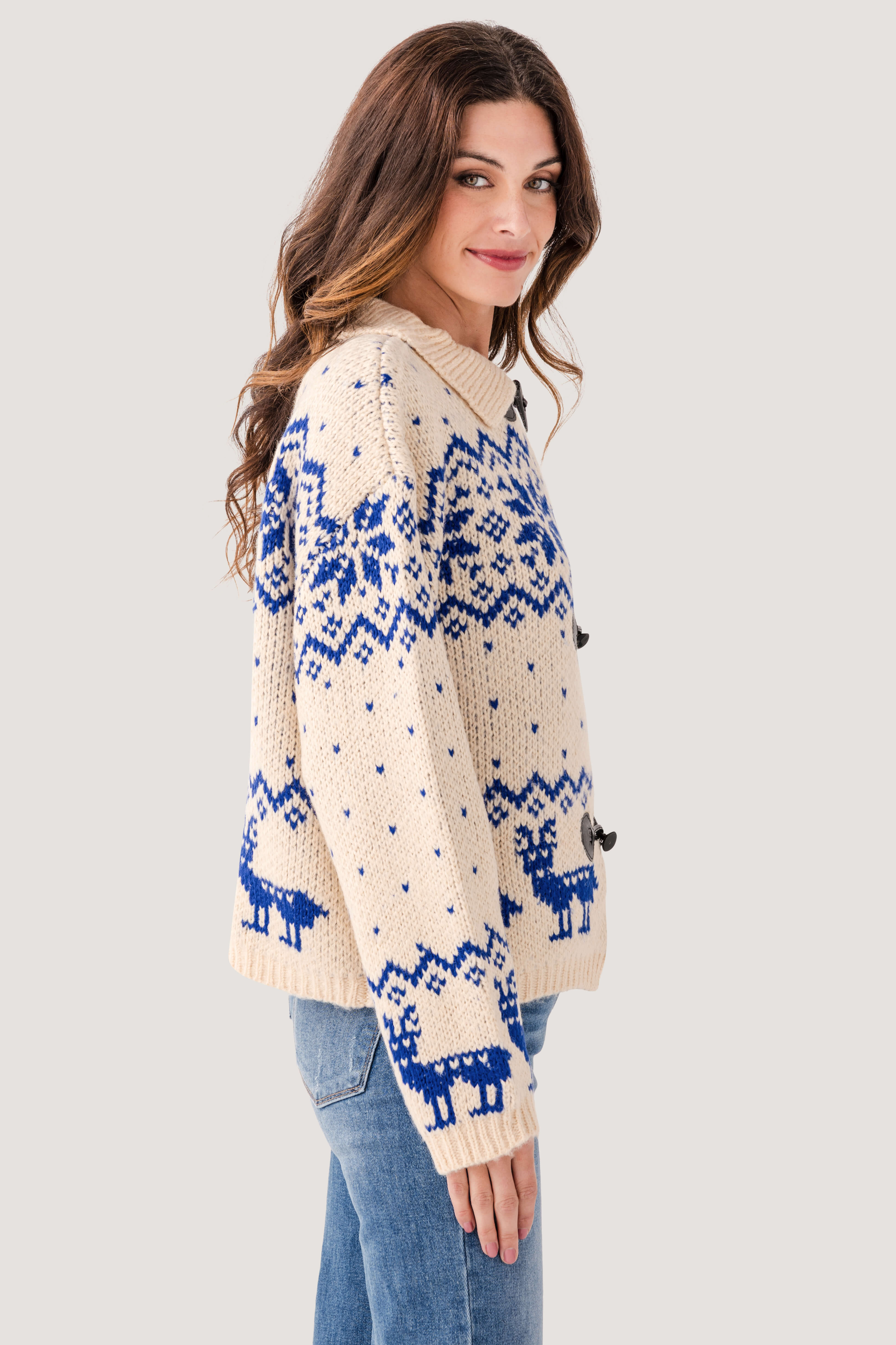 Bailey Rose Fair Isle Toggle Cardigan – Social Threads