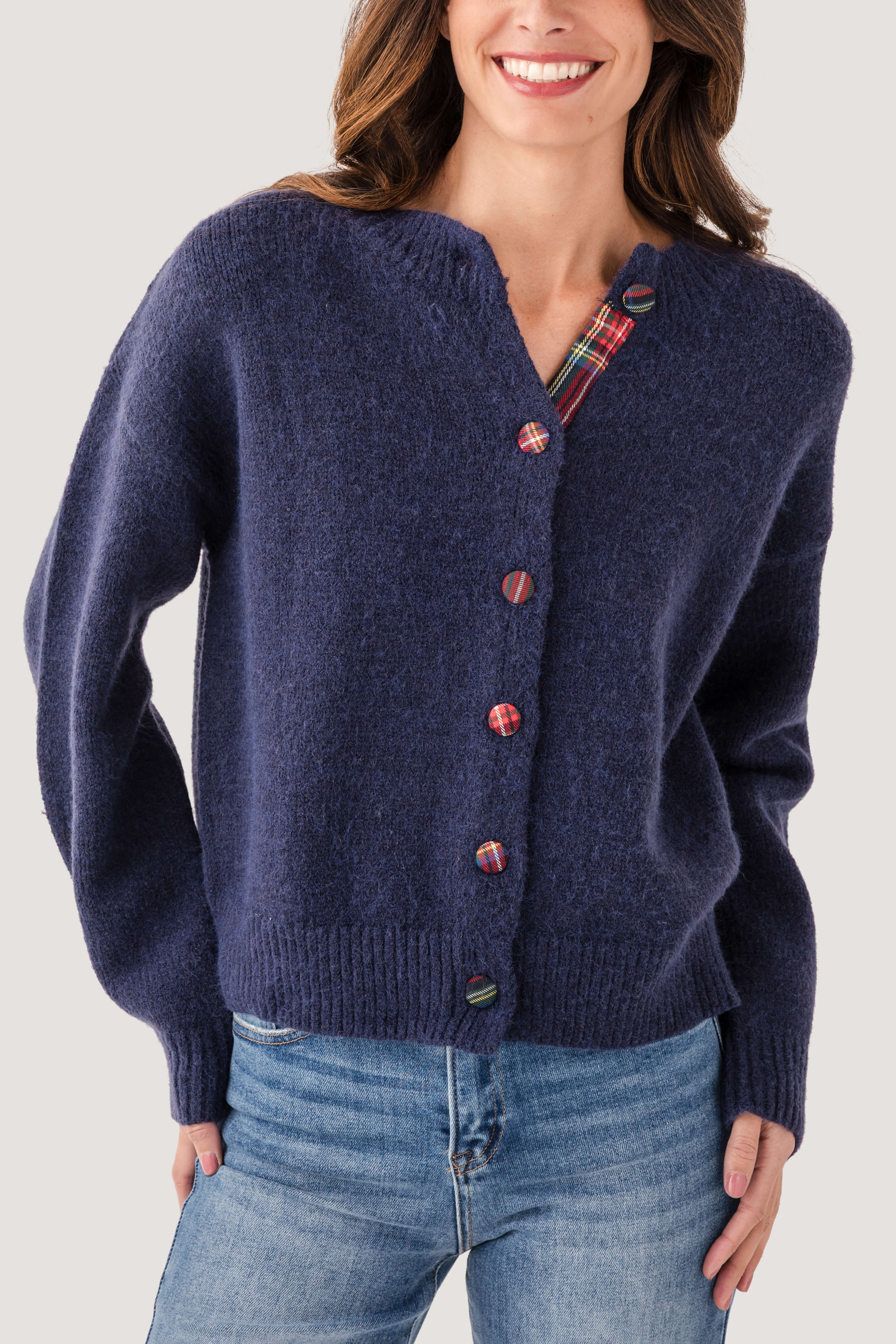 Wishlist Tartan Button Cardigan