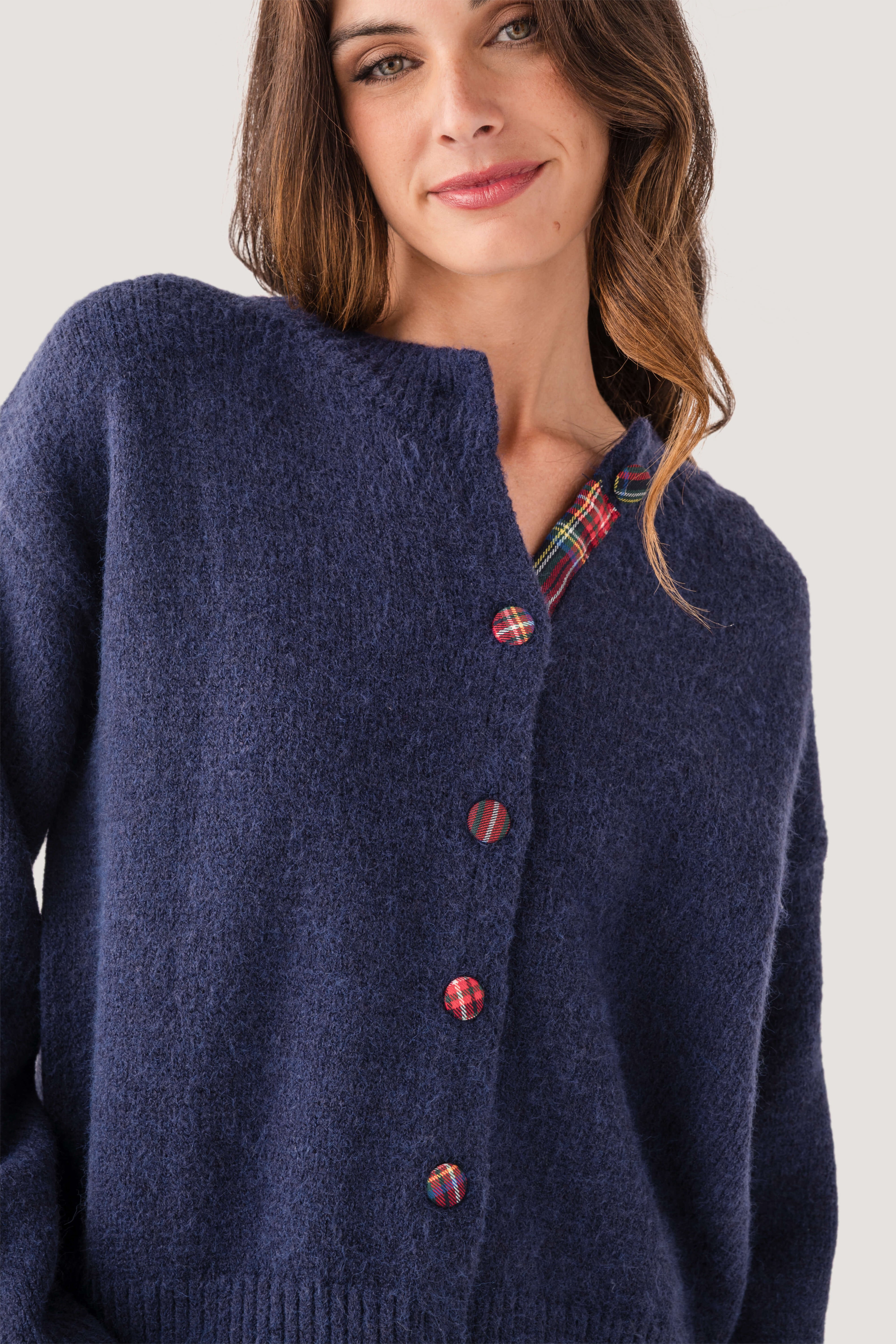 Wishlist Tartan Button Cardigan