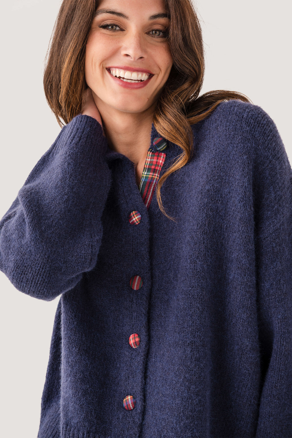 Wishlist Tartan Button Cardigan