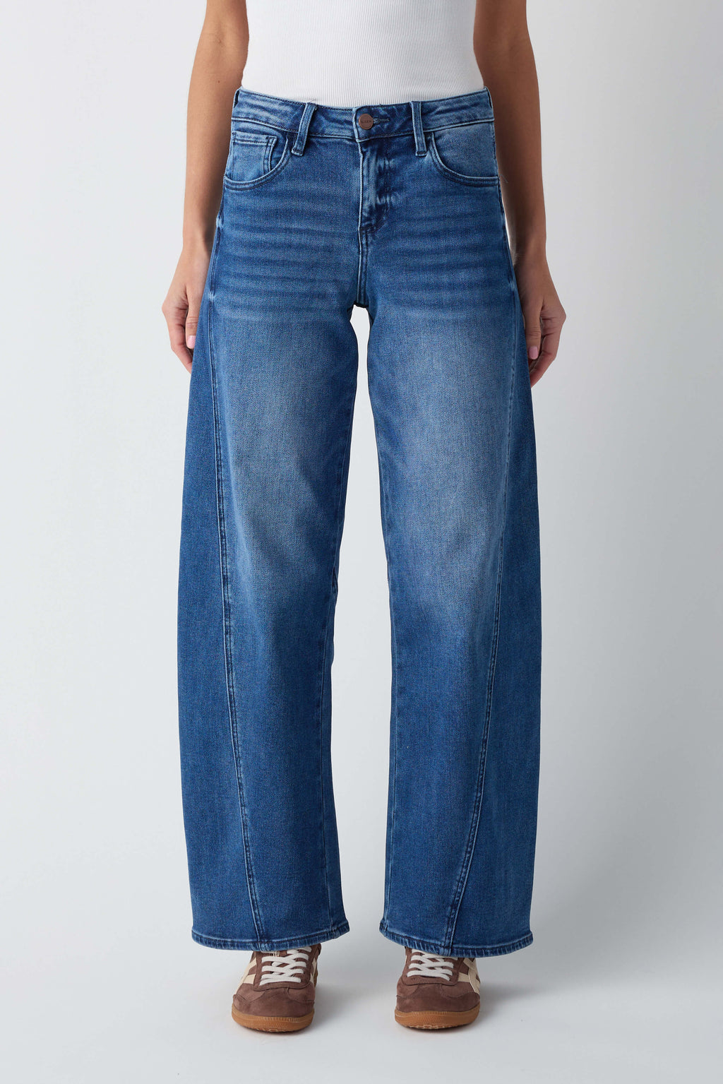 Risen Amira Mid Rise Fit Barrel Jeans