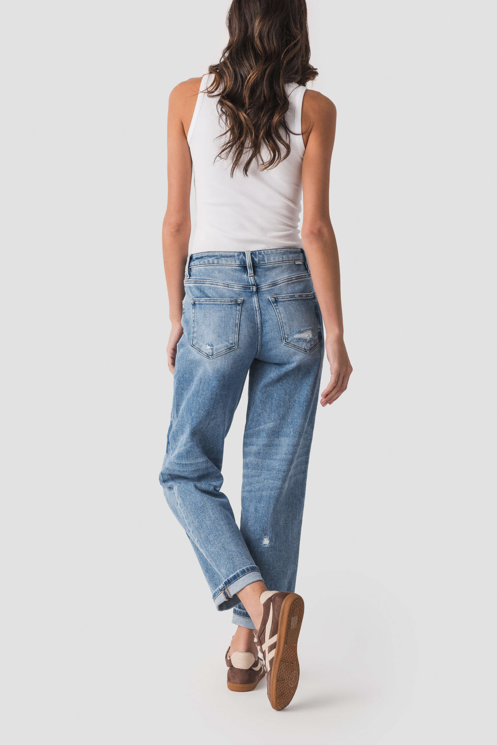 Risen Rue Mid Rise Boyfriend Heart Jeans