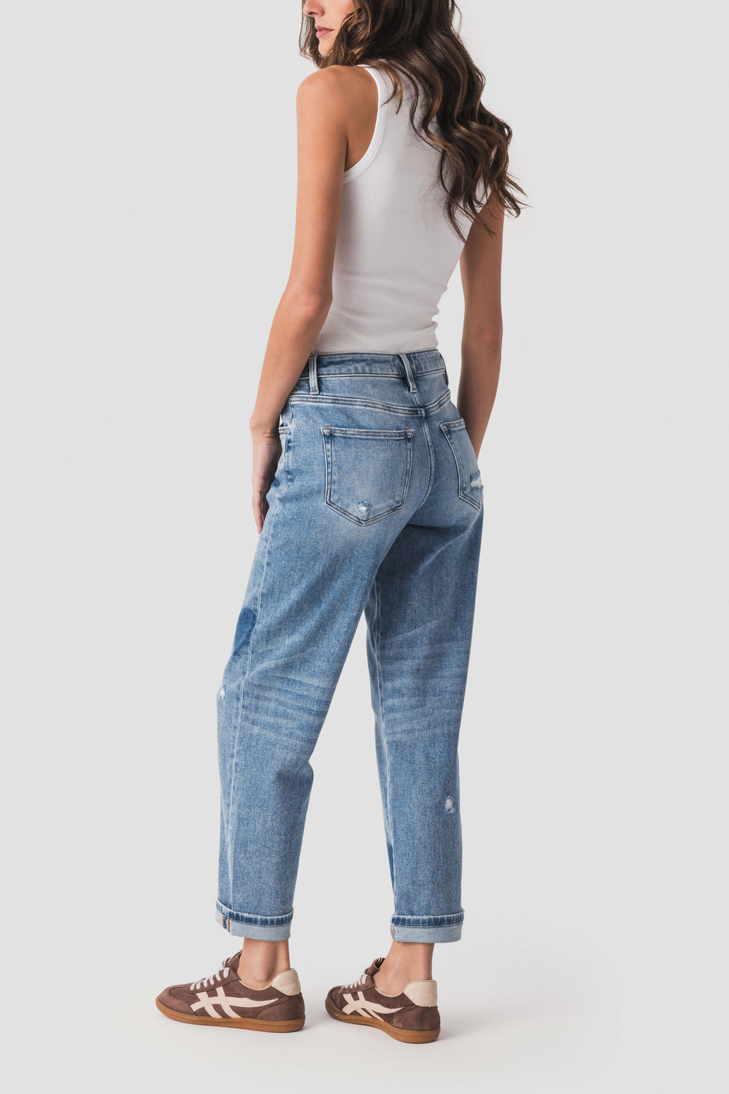 Risen Rue Mid Rise Boyfriend Heart Jeans