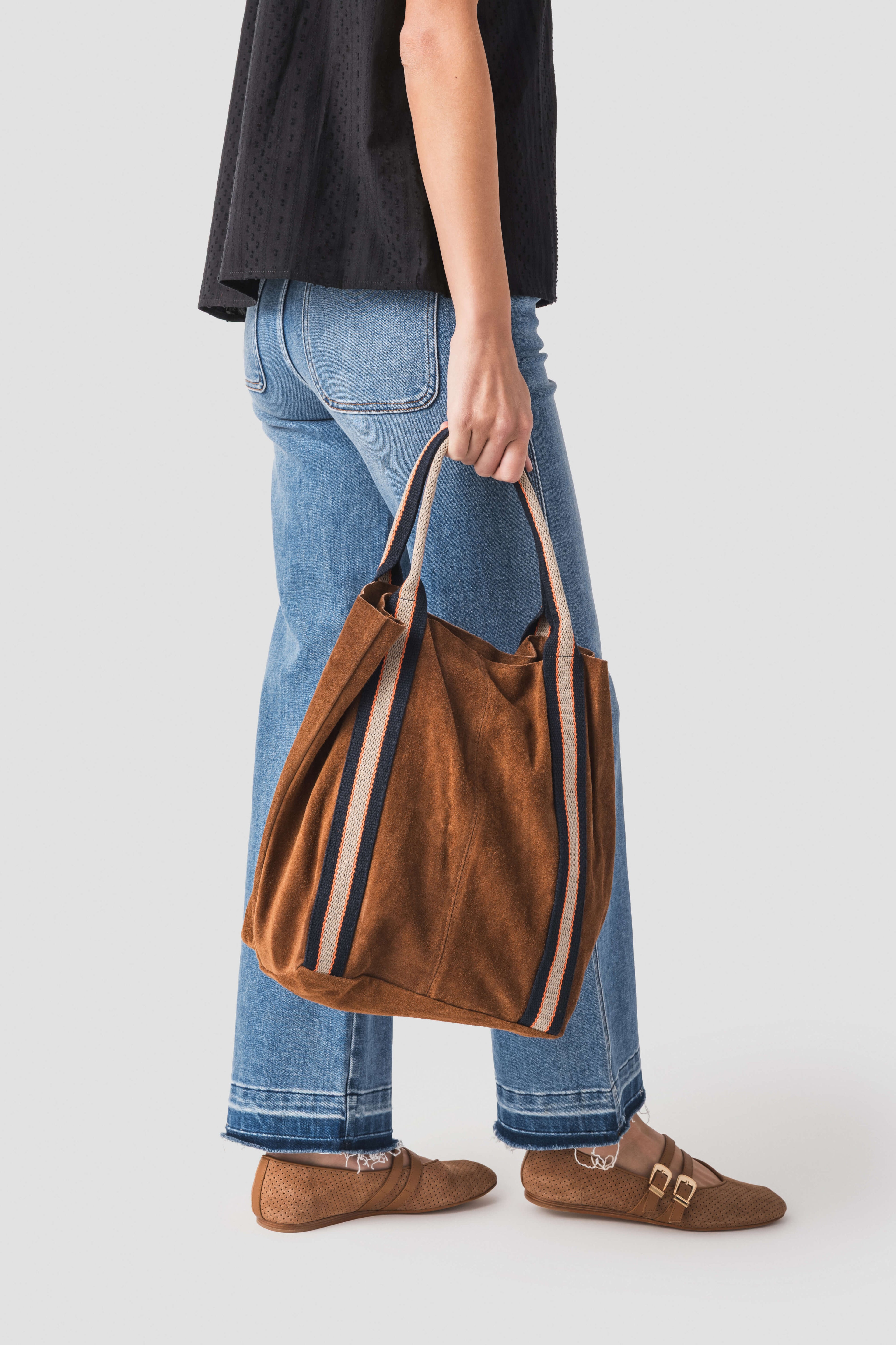 Melody Suede Leather Tote Bag
