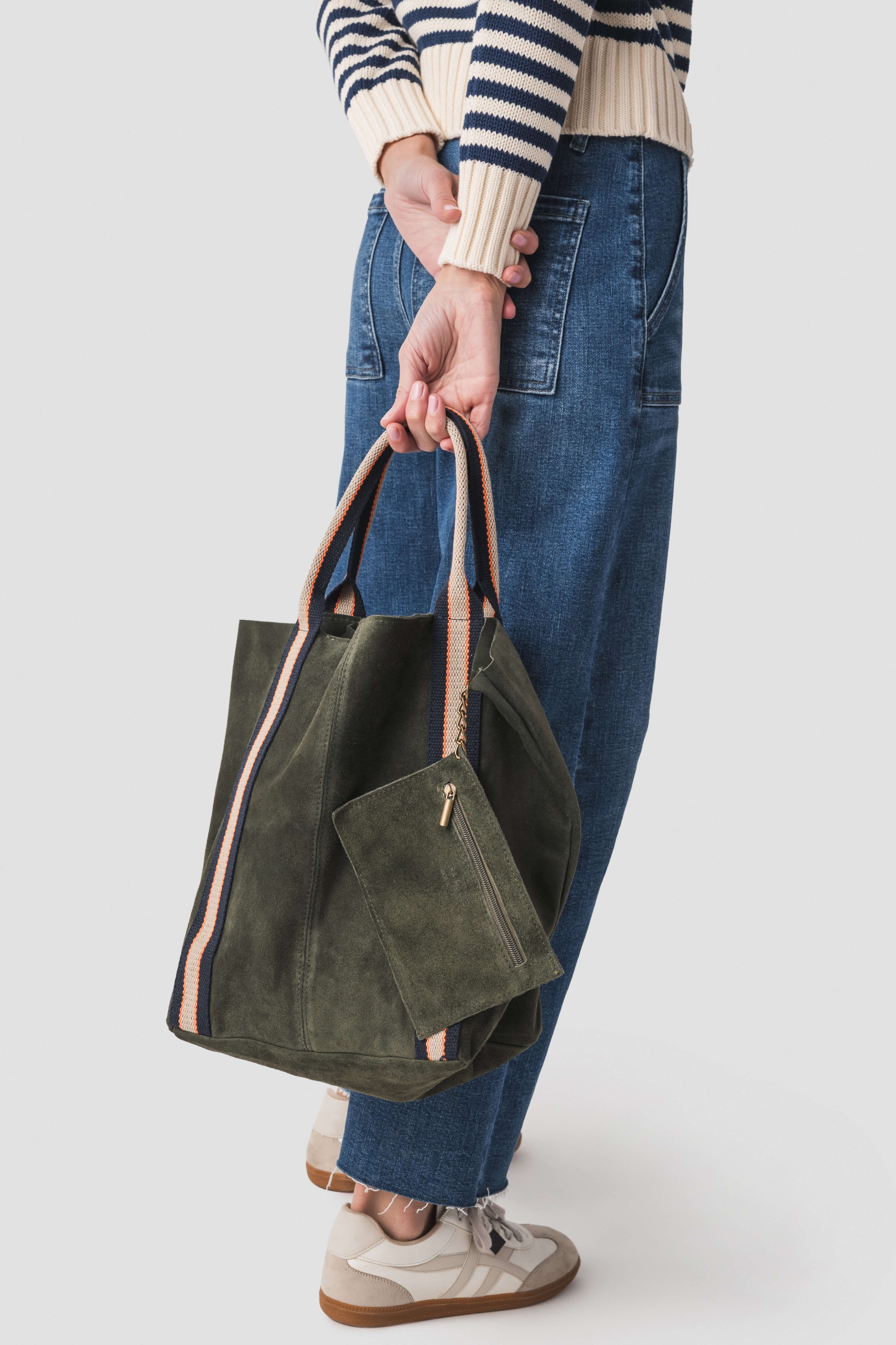 Melody Suede Leather Tote Bag
