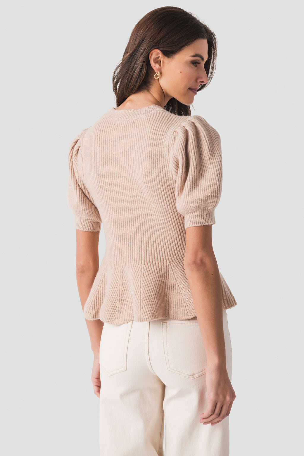 Strut & Bolt Flared Puff Sleeve Knit Top