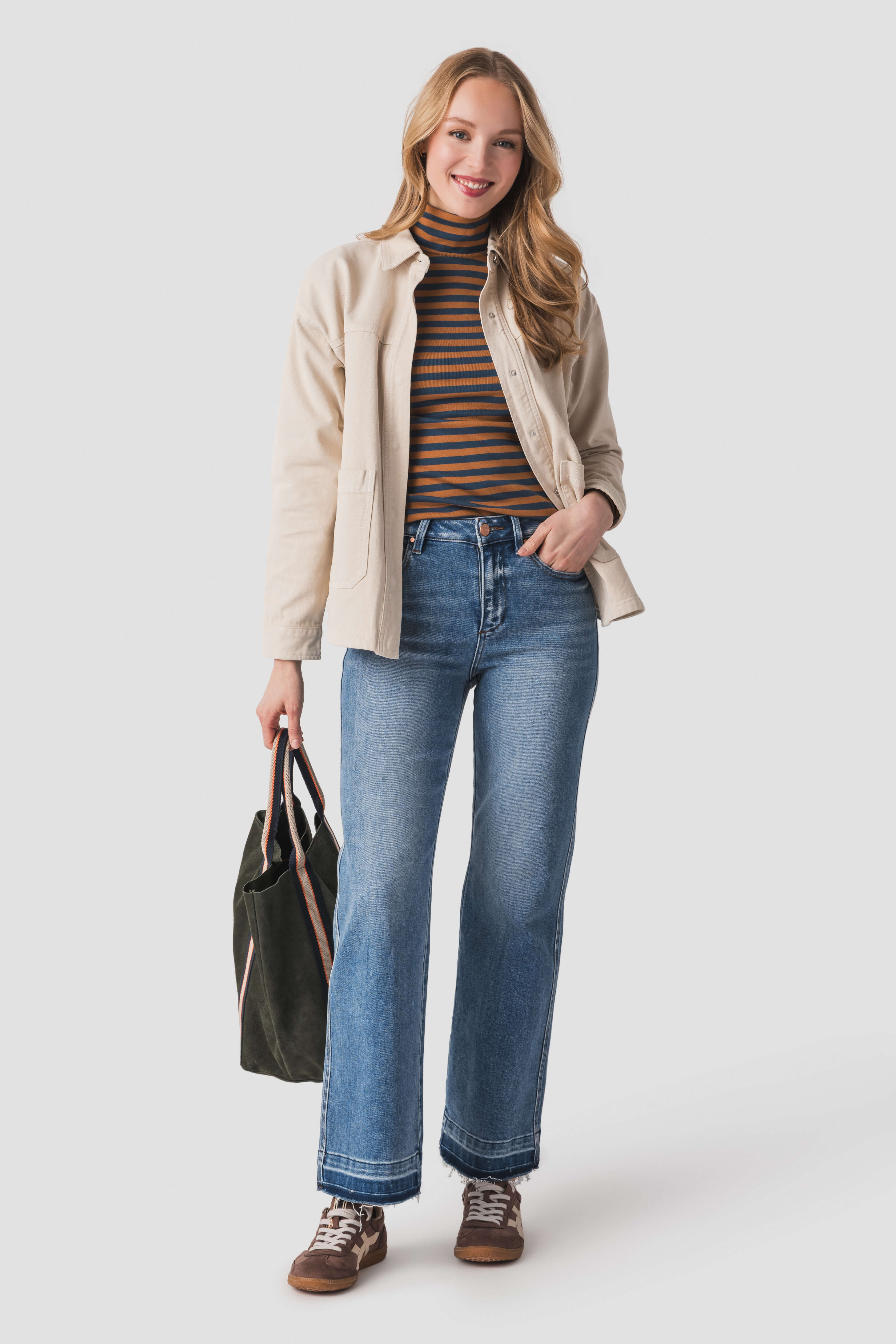 Trend Notes Striped Turtleneck Top