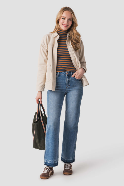 Trend Notes Striped Turtleneck Top