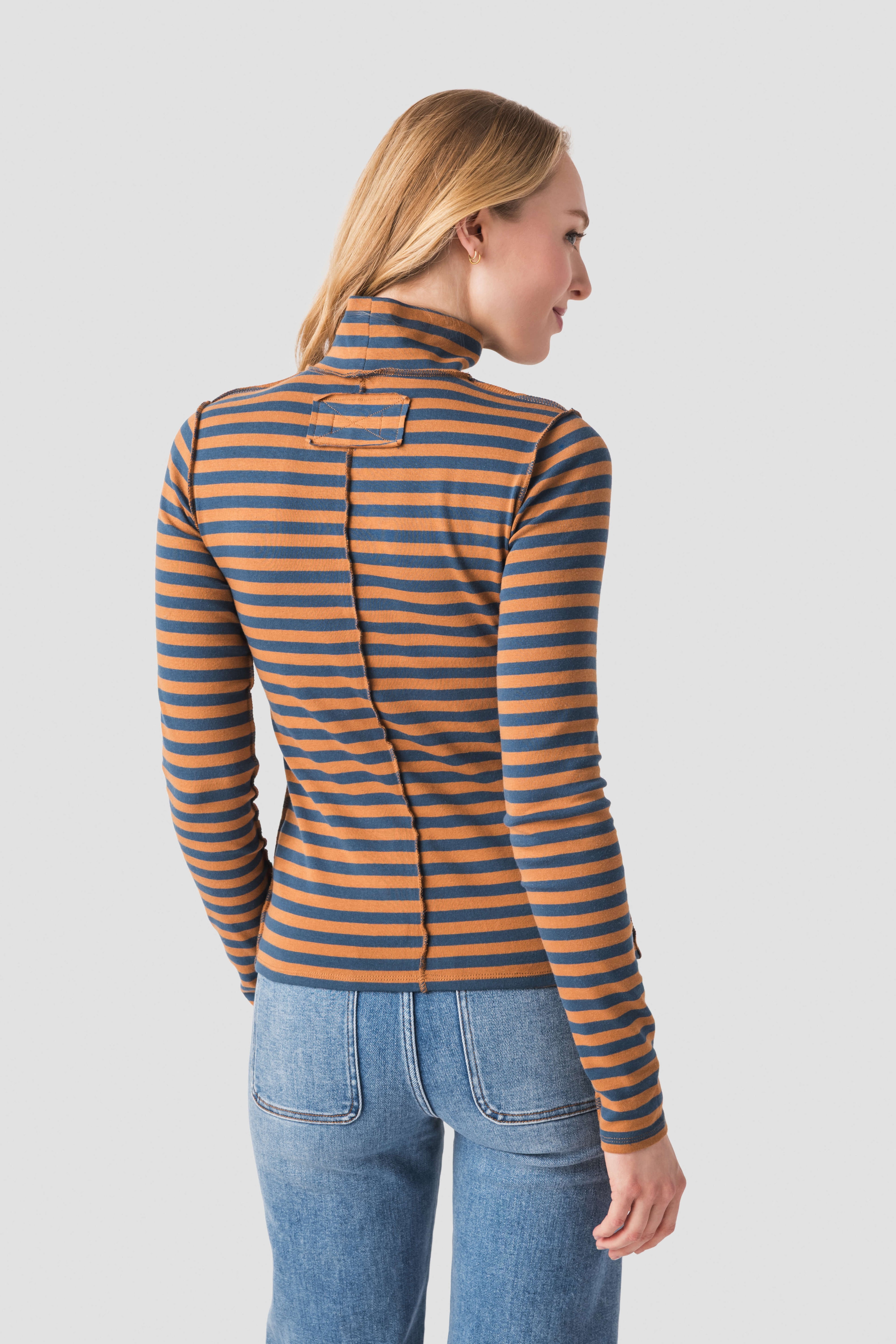 Trend Notes Striped Turtleneck Top