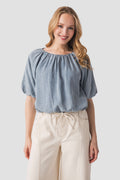 THML Tencel Bubble Hem Top