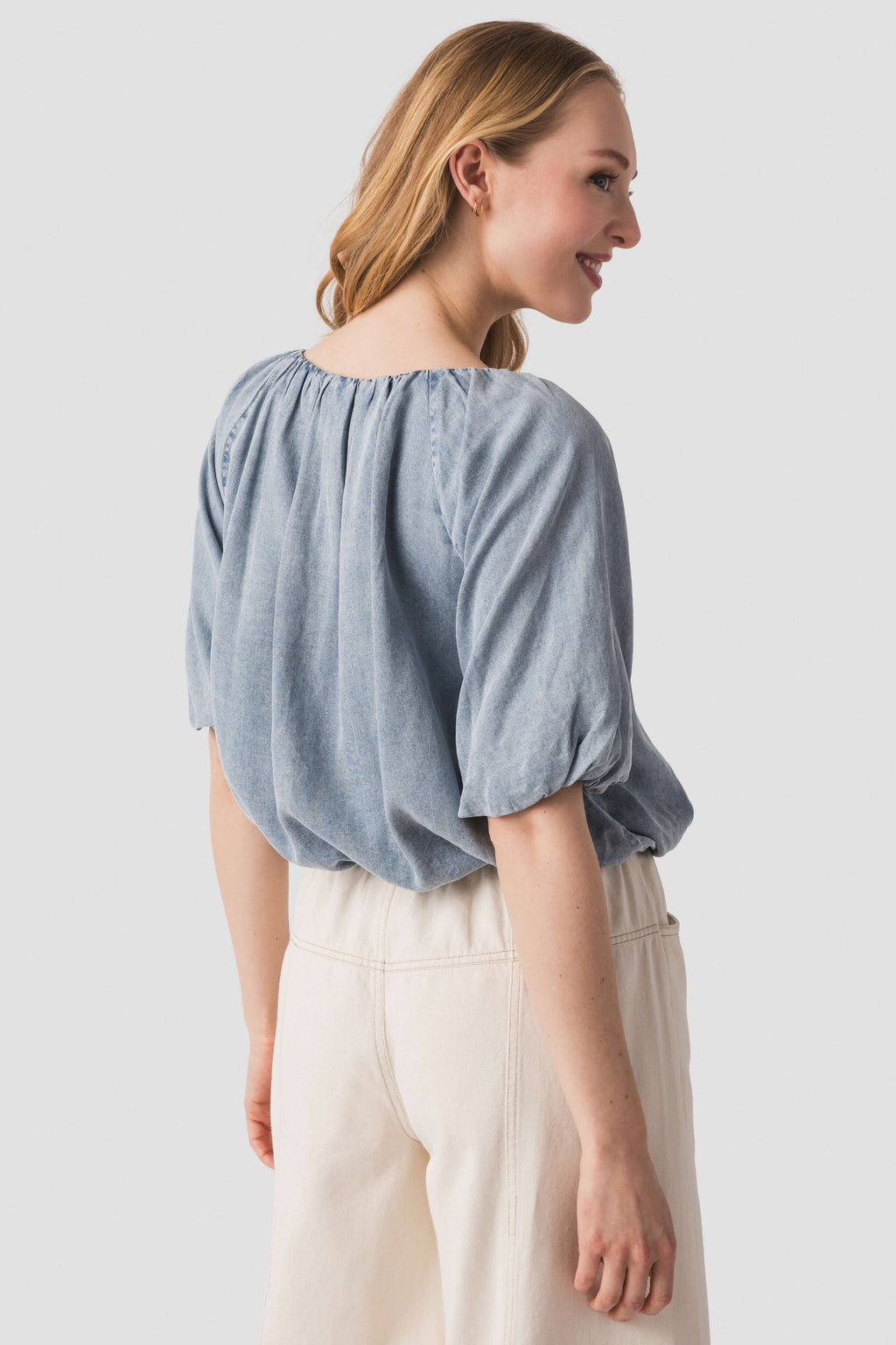 THML Tencel Bubble Hem Top