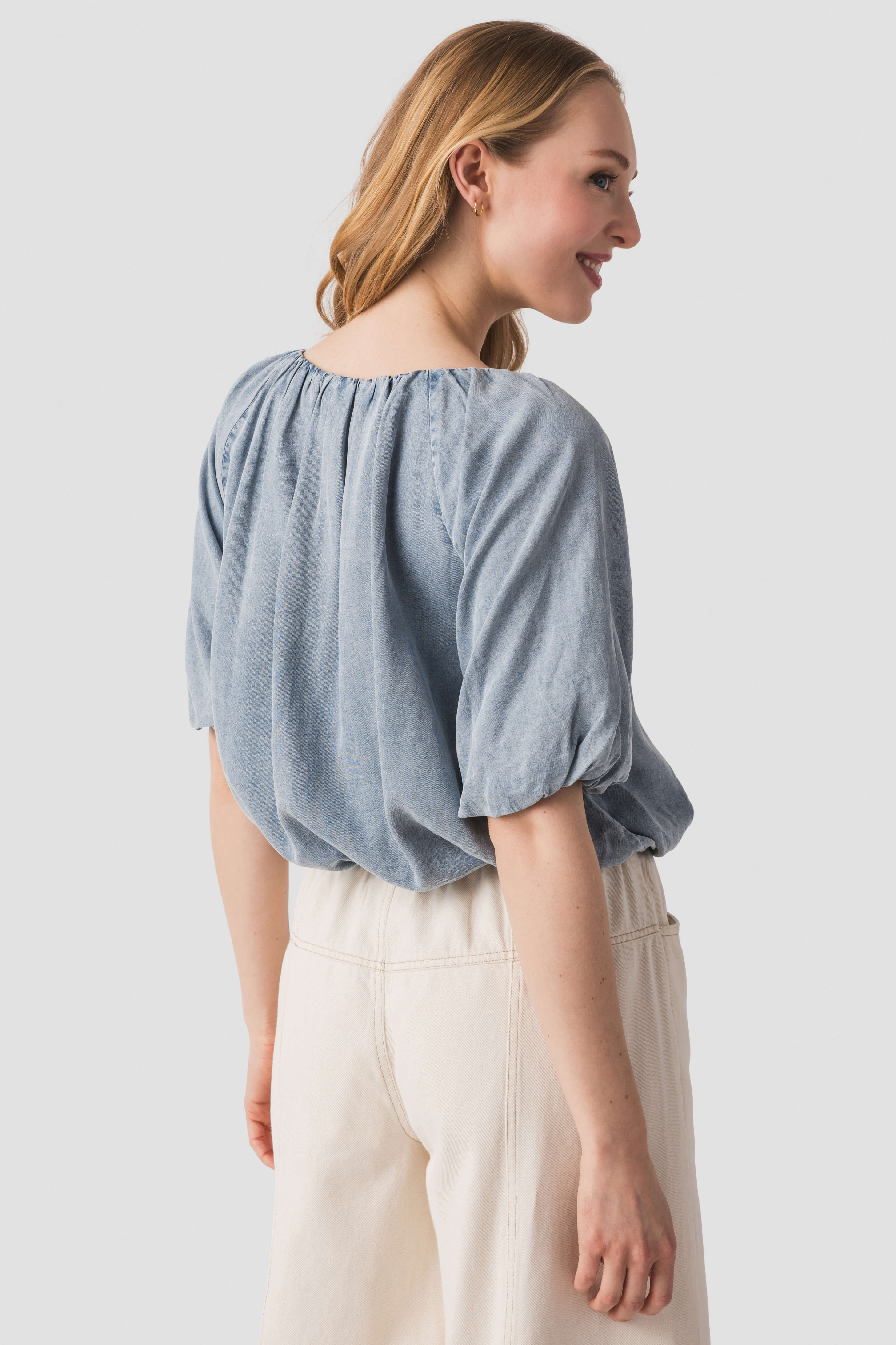 THML Tencel Bubble Hem Top