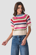 Raisonnel Short Sleeve Stripe Sweater