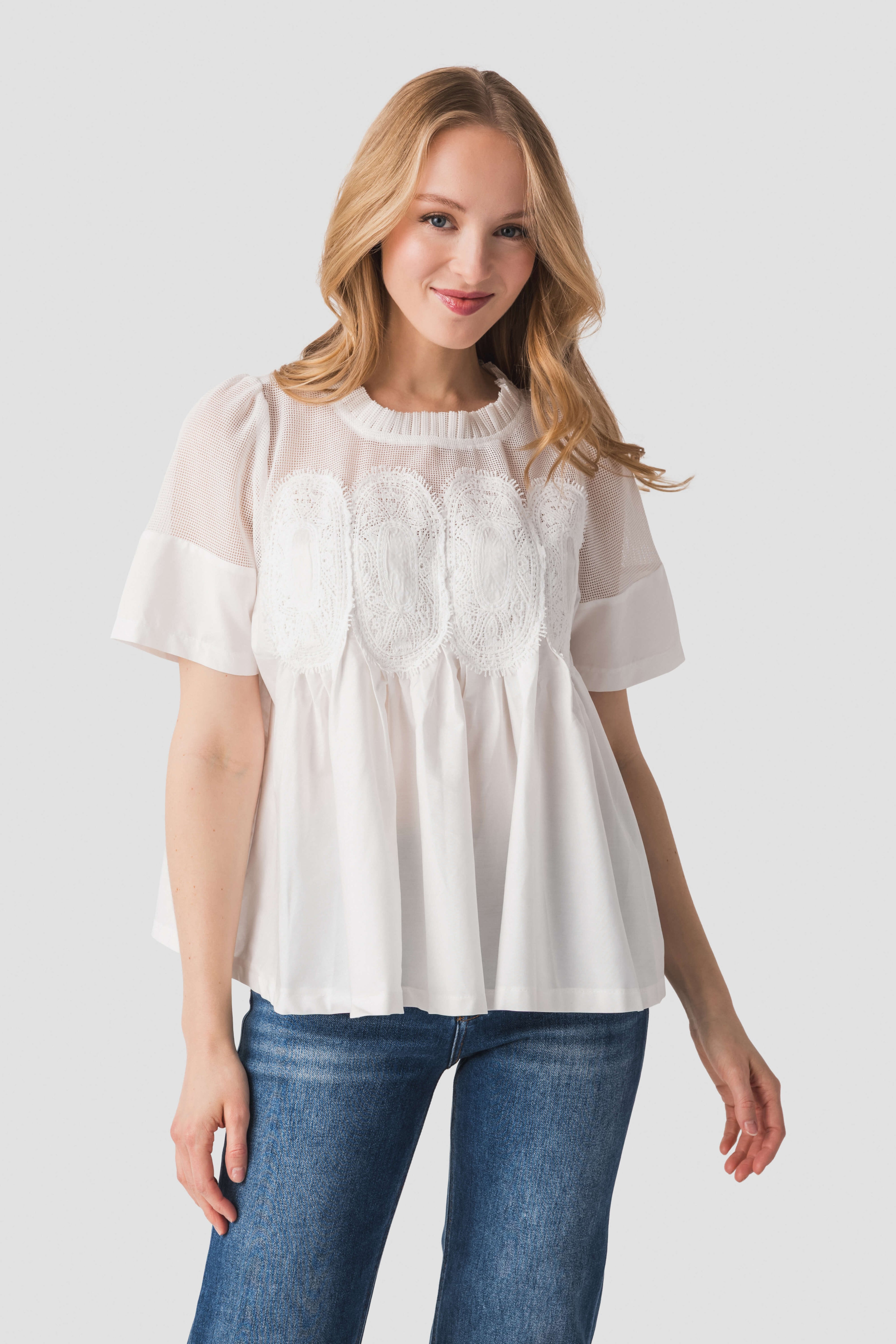 Fate Mesh Combined Top with applique