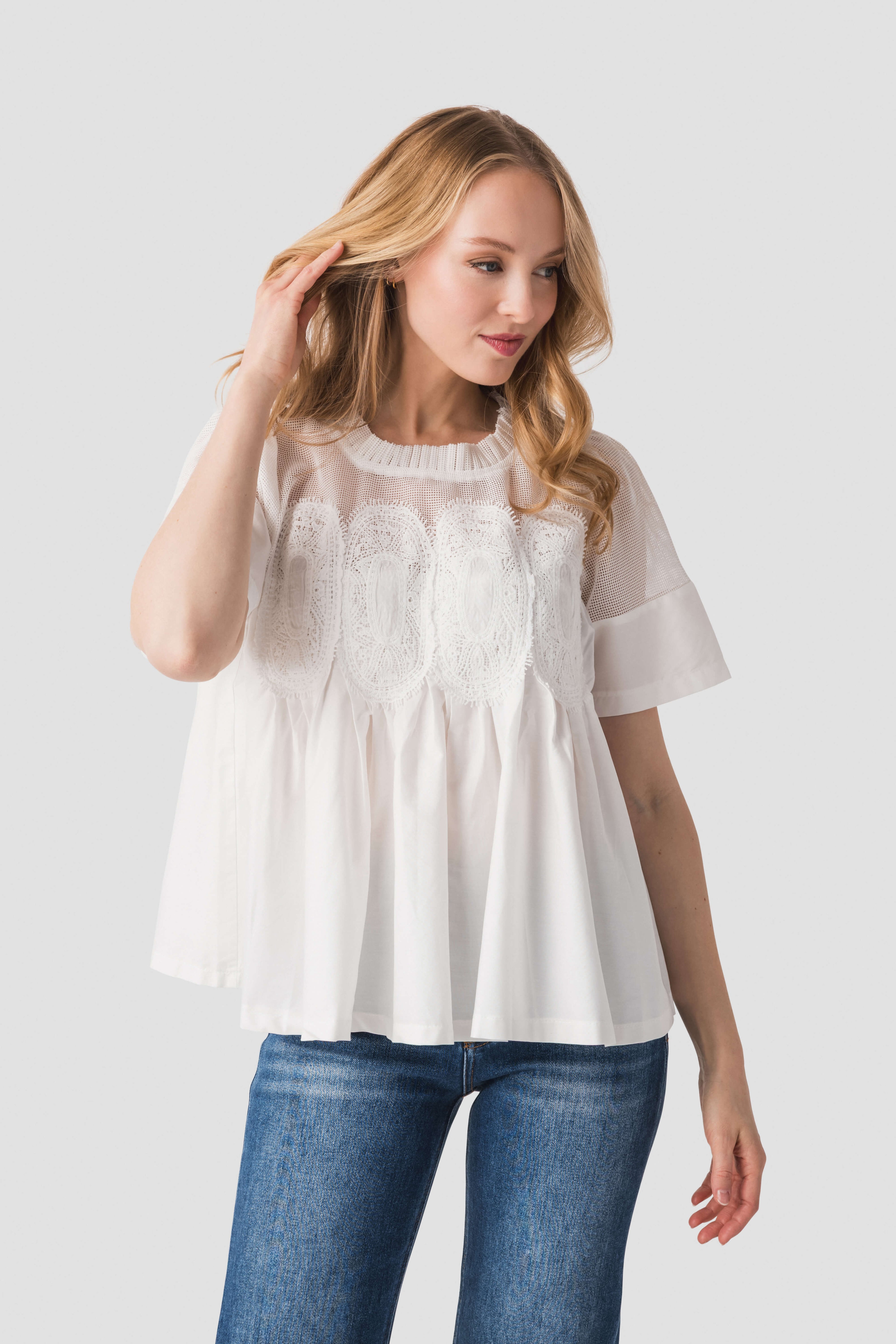 Fate Mesh Combined Top with applique
