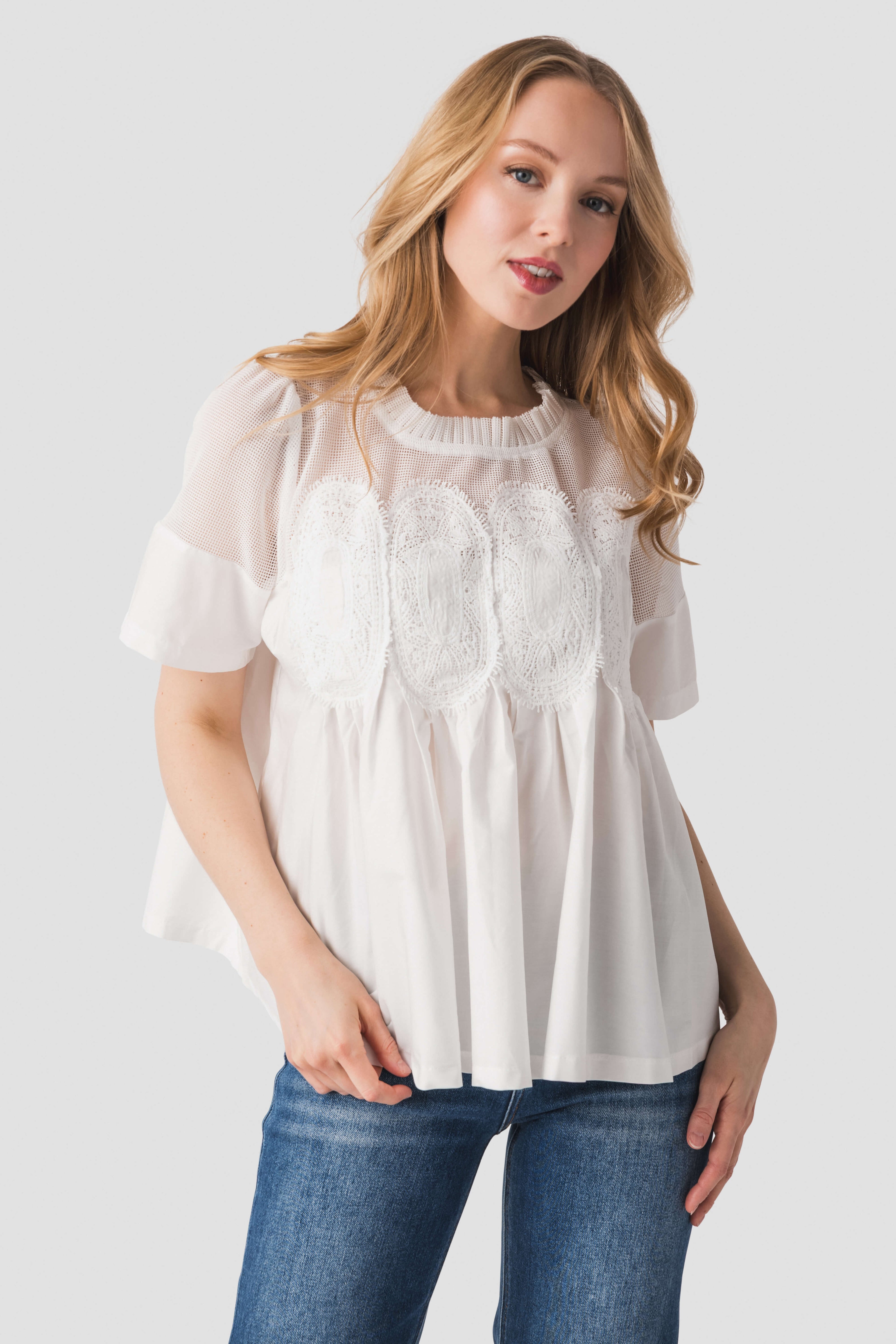 Fate Mesh Combined Top with applique