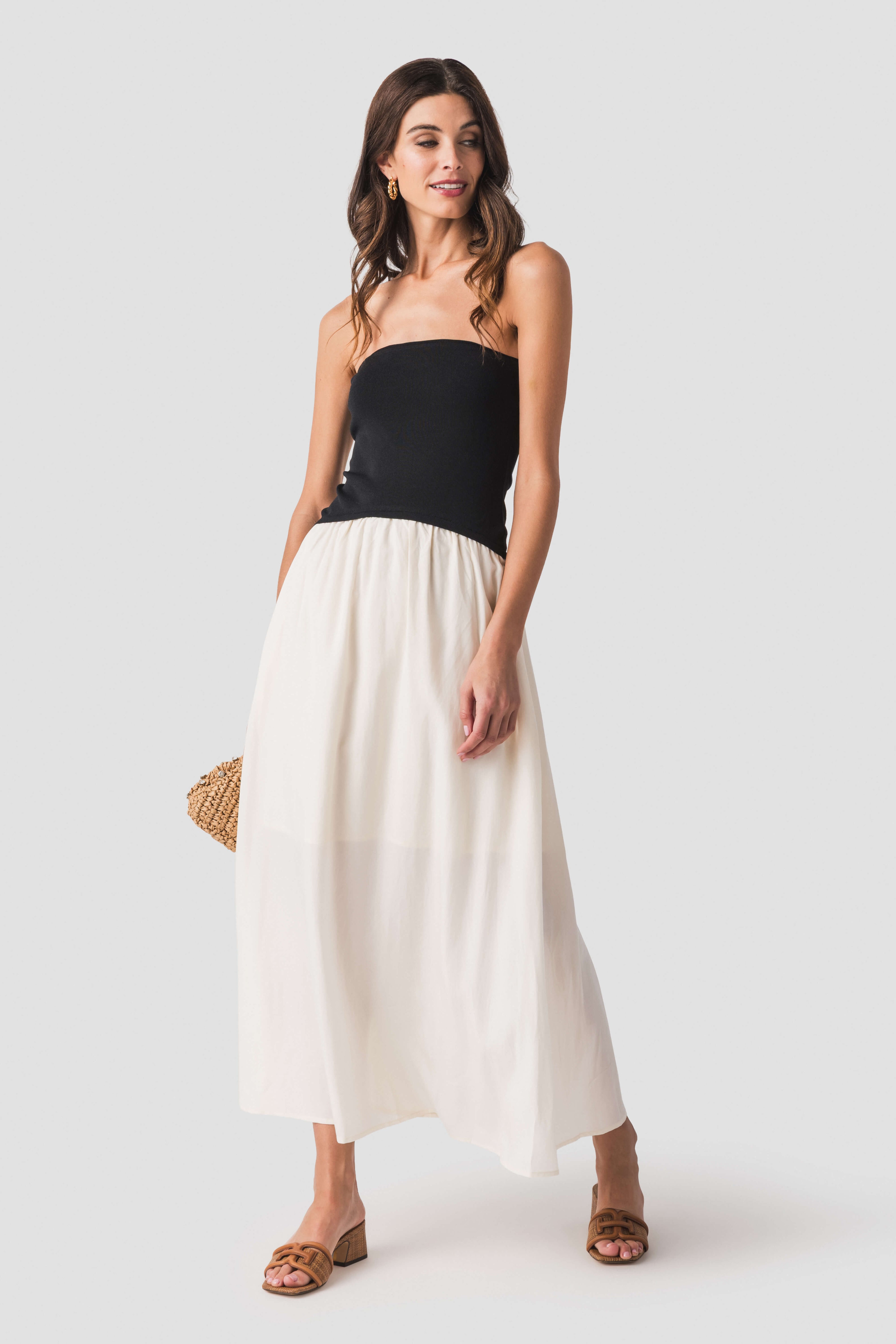 All Row The Stefani Dress Black Cream / Large All Row The Stefani Dress Black Cream / Large